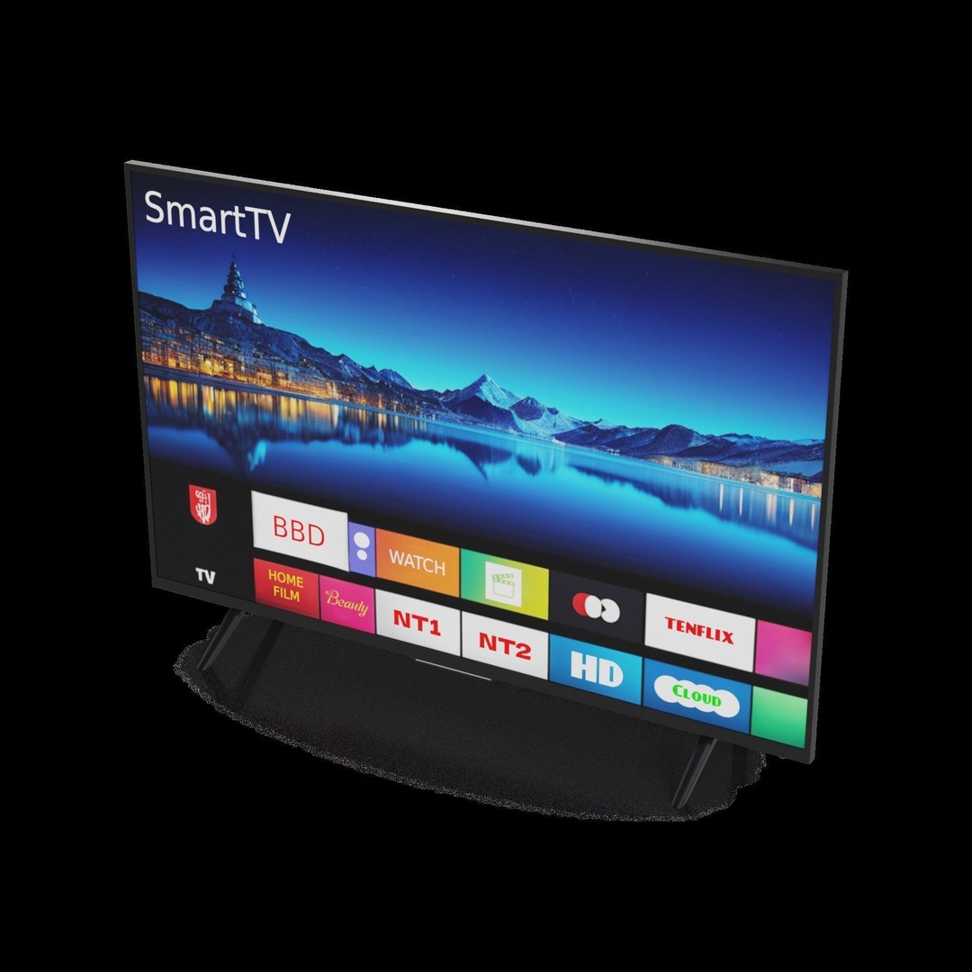 Smart TV 3D Model – Low Poly Game Asset, FBX, PBR Textures