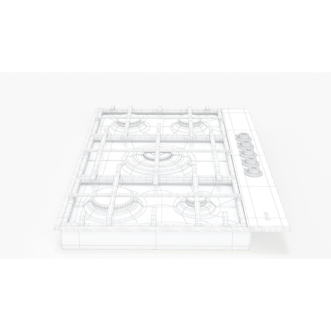 Flushline Natural Gas Cooktop 3D Model – Realistic PBR Asset, FBX, OBJ - View 11