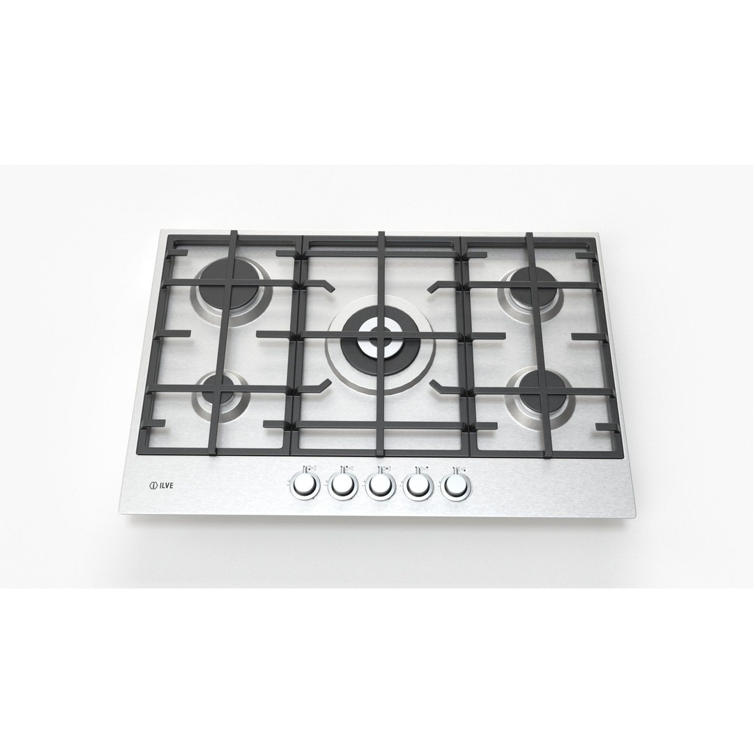 Flushline Natural Gas Cooktop 3D Model – Realistic PBR Asset, FBX, OBJ - View 12