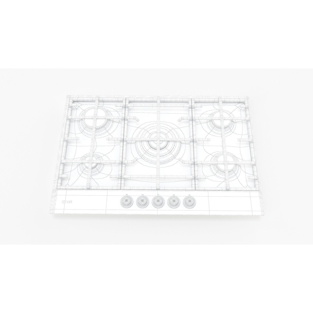 Flushline Natural Gas Cooktop 3D Model – Realistic PBR Asset, FBX, OBJ - View 13