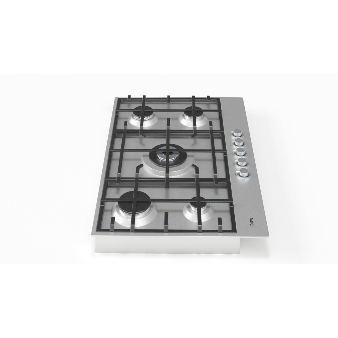 Flushline Natural Gas Cooktop 3D Model – Realistic PBR Asset, FBX, OBJ - View 14
