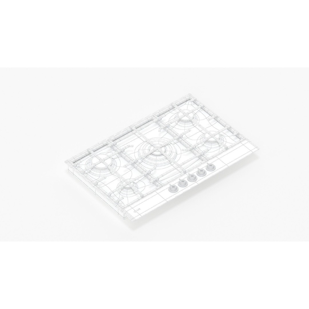 Flushline Natural Gas Cooktop 3D Model – Realistic PBR Asset, FBX, OBJ - View 16
