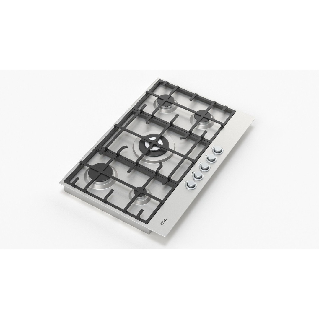 Flushline Natural Gas Cooktop 3D Model – Realistic PBR Asset, FBX, OBJ - View 20