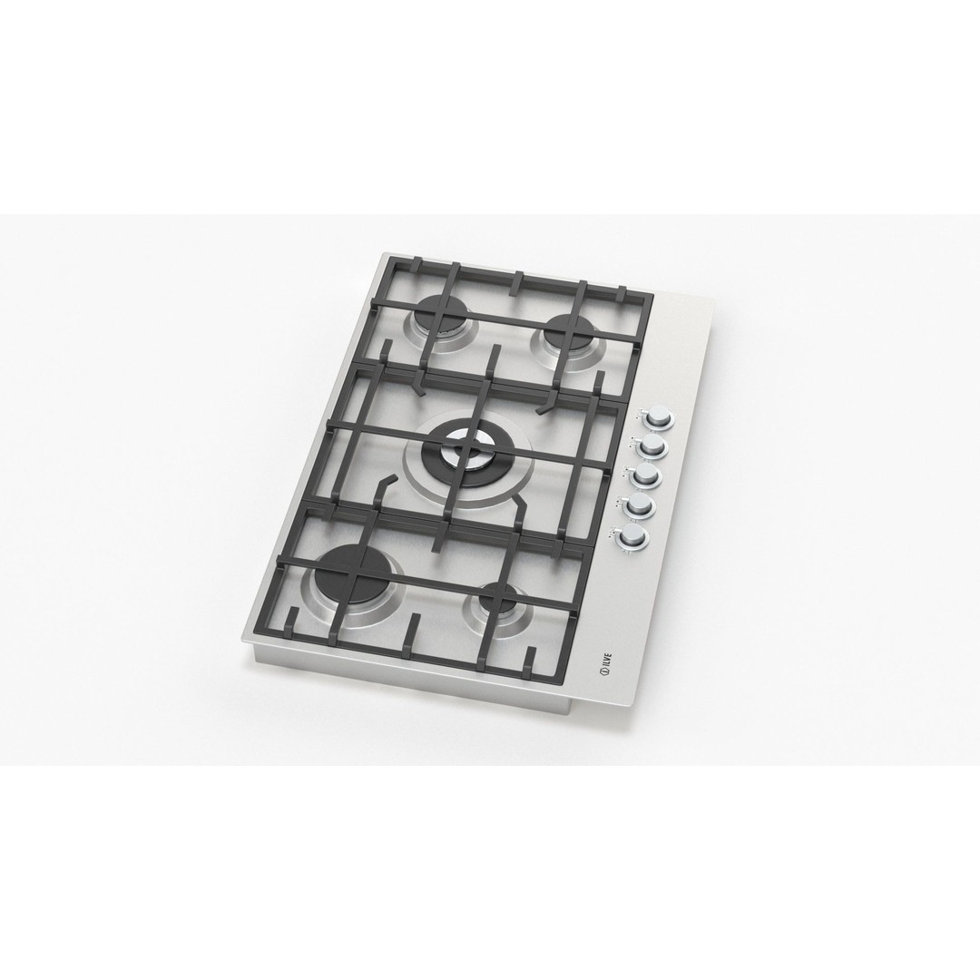 Flushline Natural Gas Cooktop 3D Model – Realistic PBR Asset, FBX, OBJ - View 21