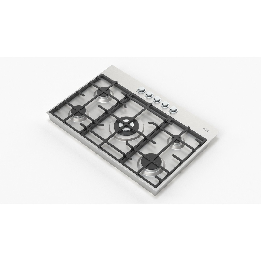Flushline Natural Gas Cooktop 3D Model – Realistic PBR Asset, FBX, OBJ - View 24