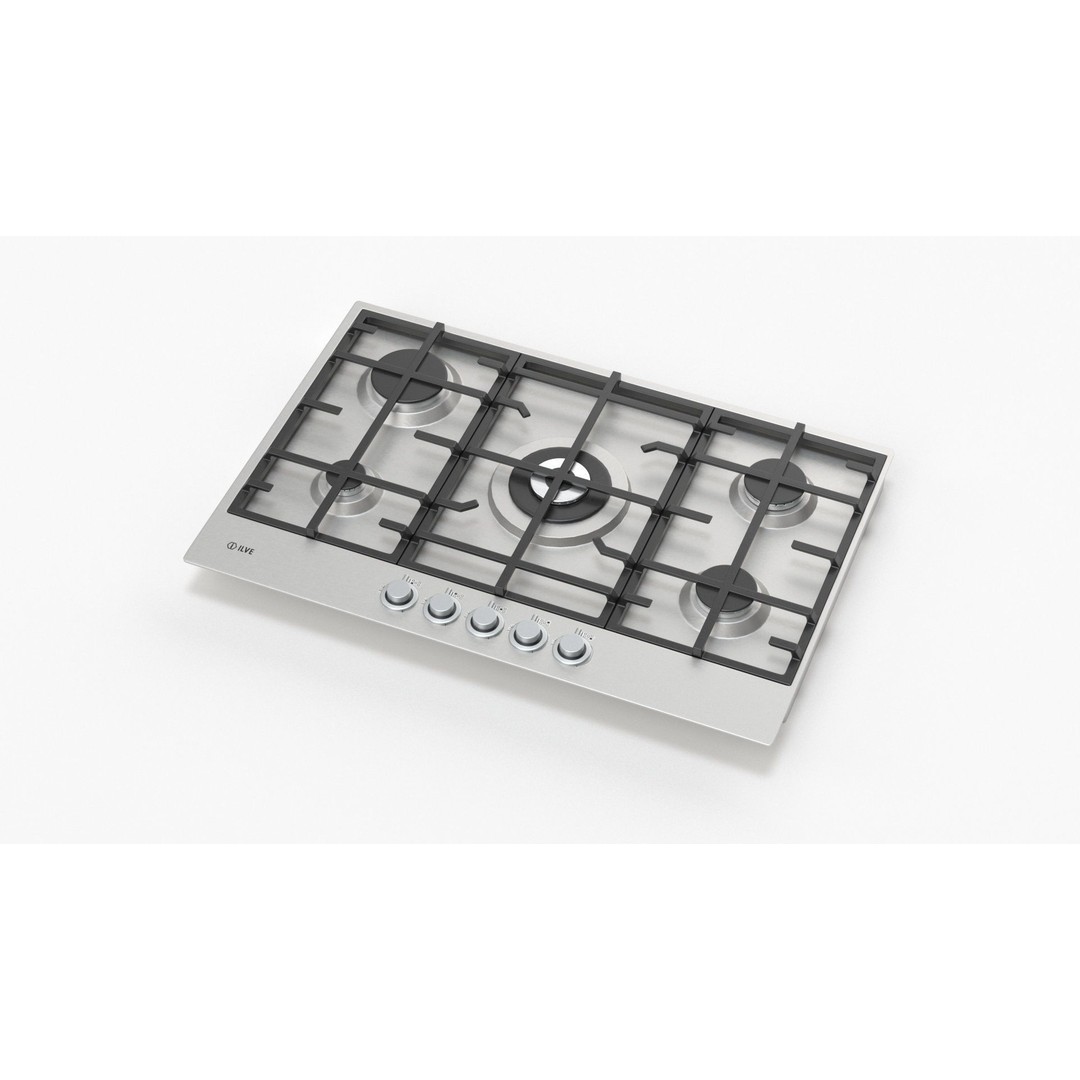 Flushline Natural Gas Cooktop 3D Model – Realistic PBR Asset, FBX, OBJ - View 34