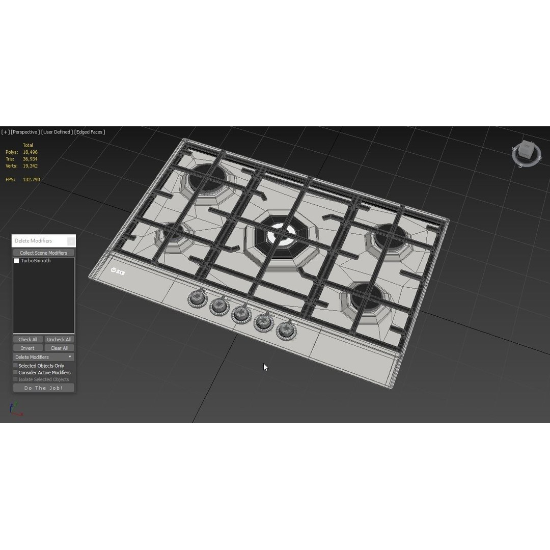 Flushline Natural Gas Cooktop 3D Model – Realistic PBR Asset, FBX, OBJ - View 5