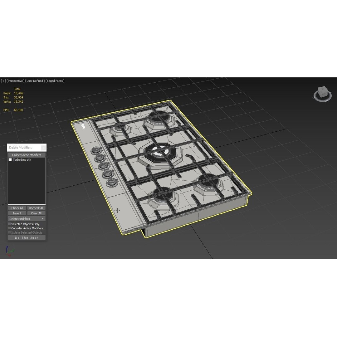 Flushline Natural Gas Cooktop 3D Model – Realistic PBR Asset, FBX, OBJ - View 6