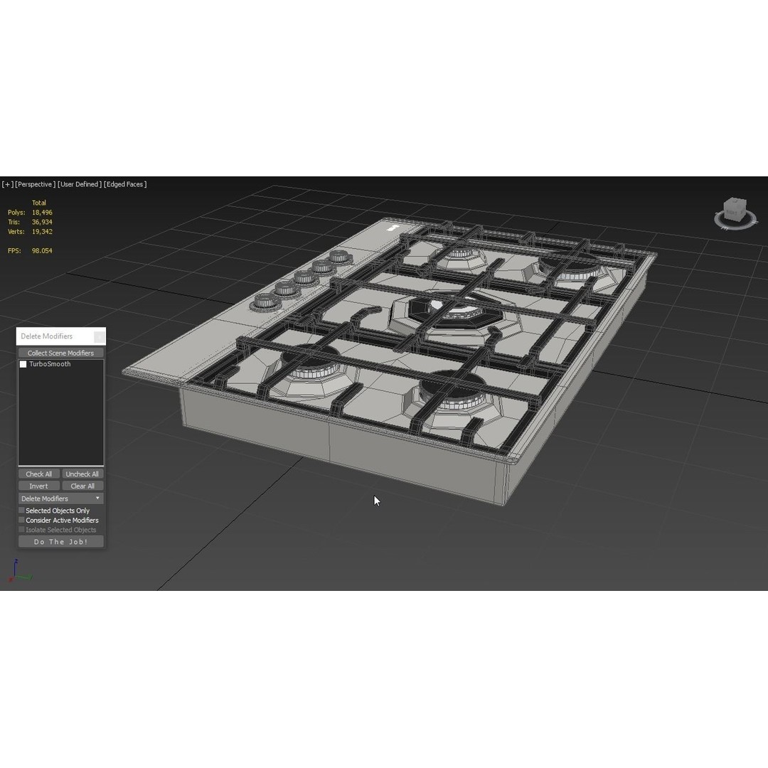 Flushline Natural Gas Cooktop 3D Model – Realistic PBR Asset, FBX, OBJ - View 7