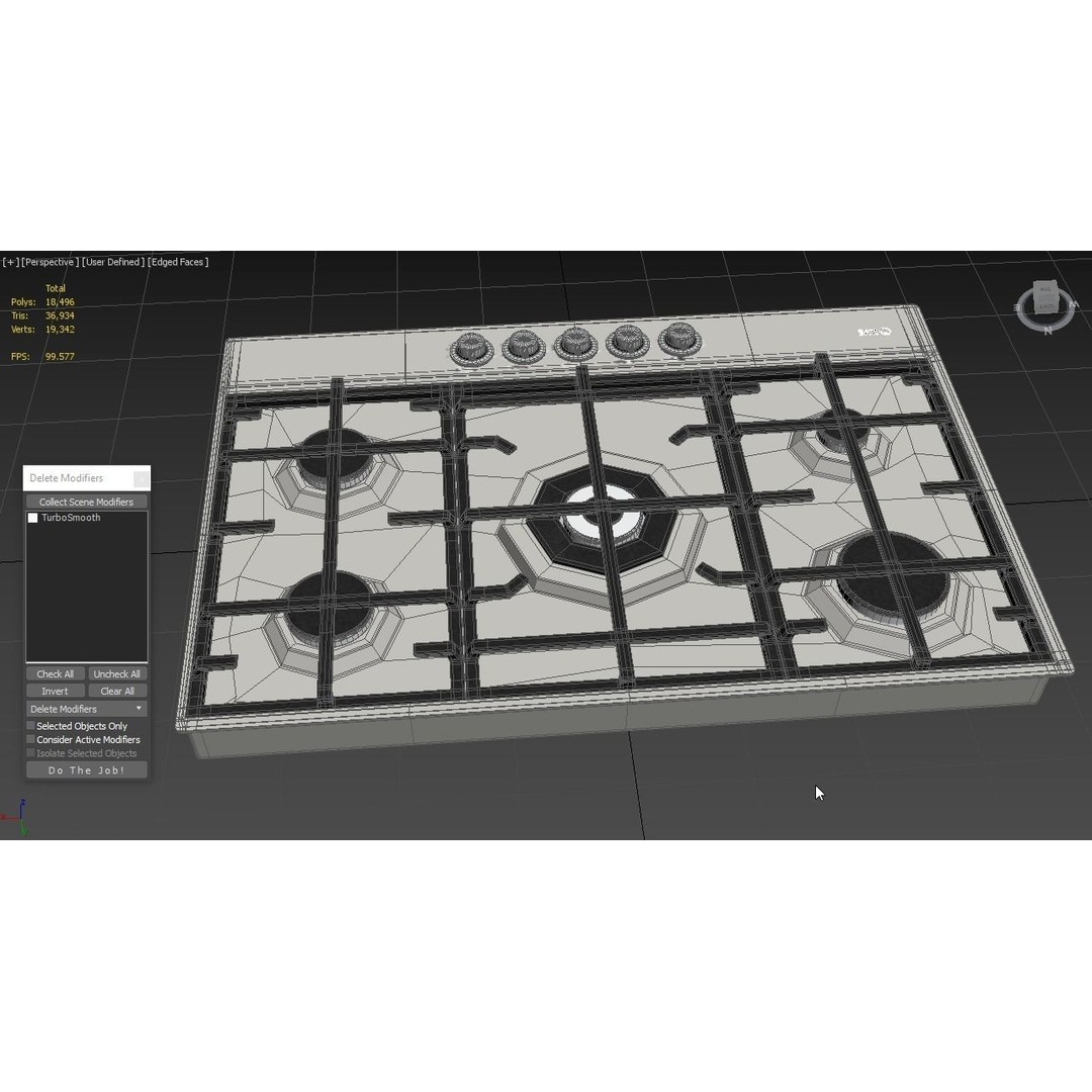 Flushline Natural Gas Cooktop 3D Model – Realistic PBR Asset, FBX, OBJ - View 8