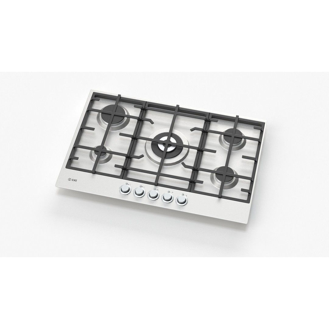 Flushline Natural Gas Cooktop 3D Model – Realistic PBR Asset, FBX, OBJ - View 9