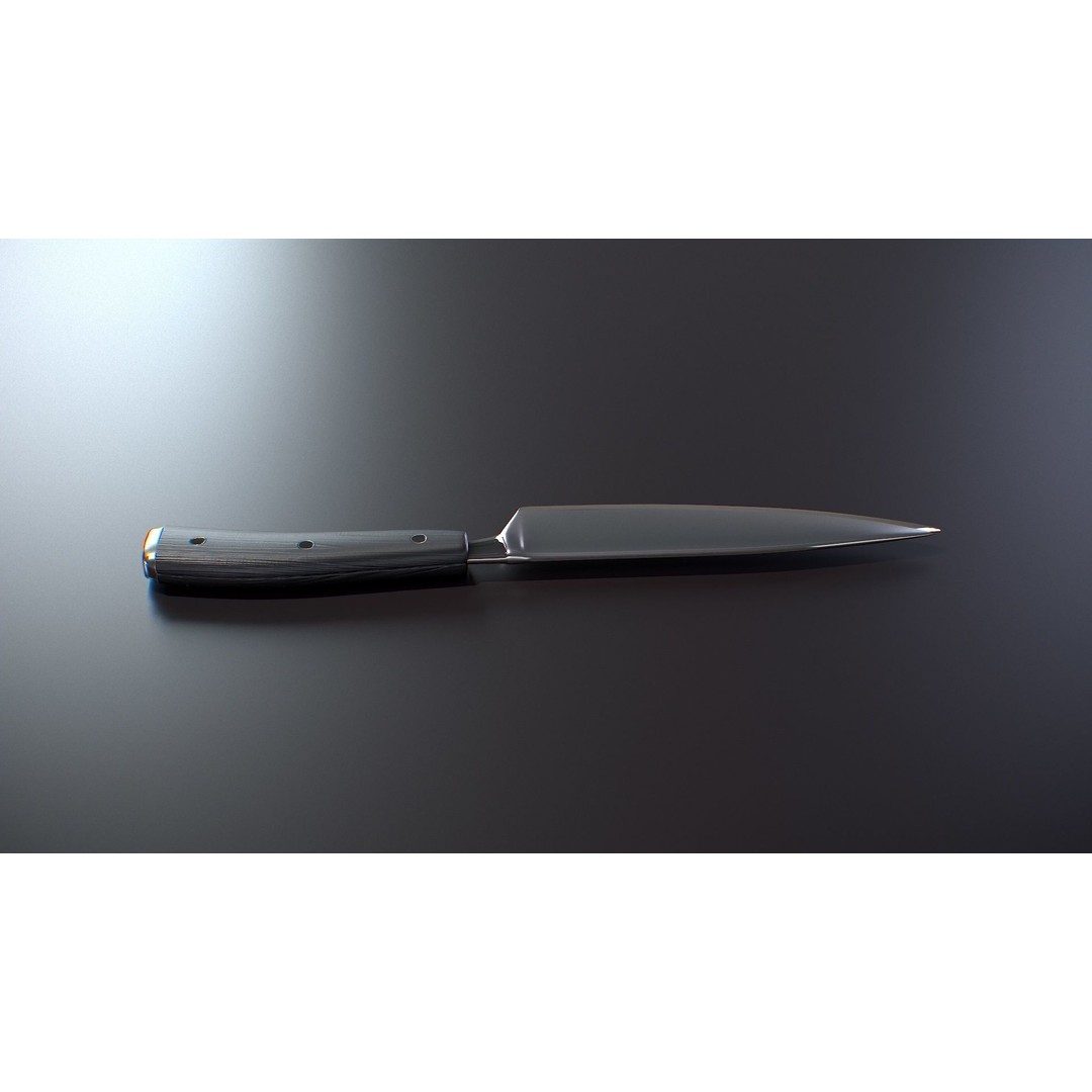 Kitchen Knife 3D Model – Low Poly PBR Asset, FBX, OBJ - View 10