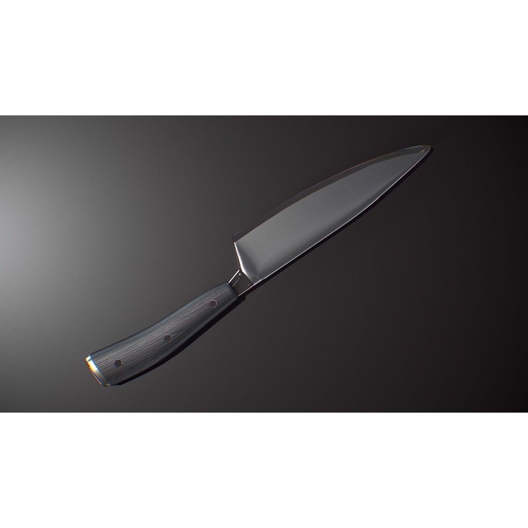 Kitchen Knife 3D Model – Low Poly PBR Asset, FBX, OBJ - View 11
