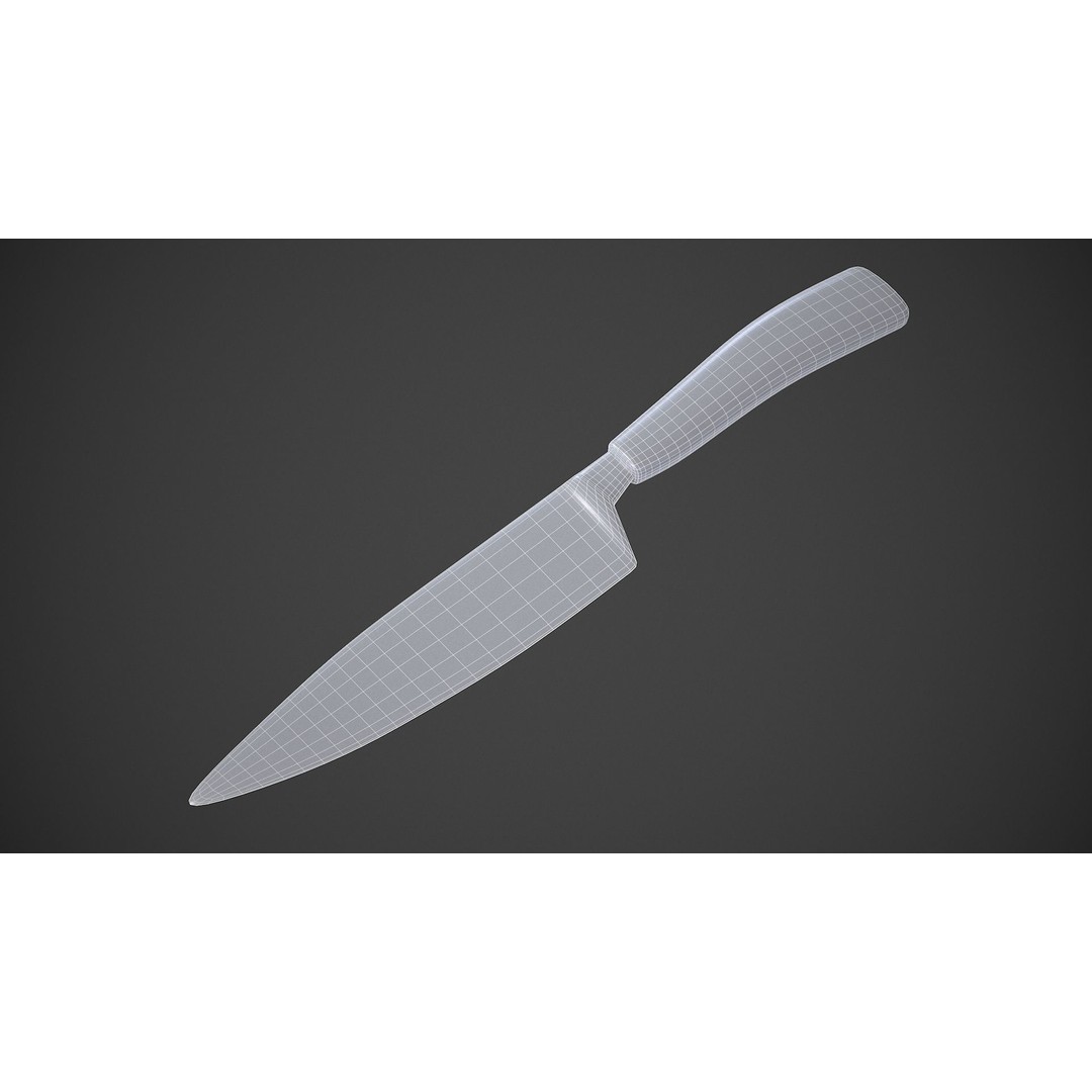 Kitchen Knife 3D Model – Low Poly PBR Asset, FBX, OBJ - View 12