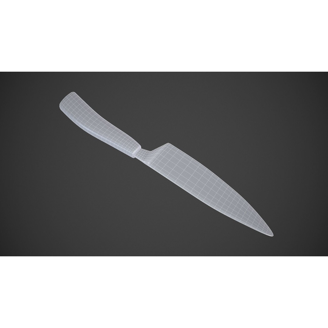 Kitchen Knife 3D Model – Low Poly PBR Asset, FBX, OBJ - View 13