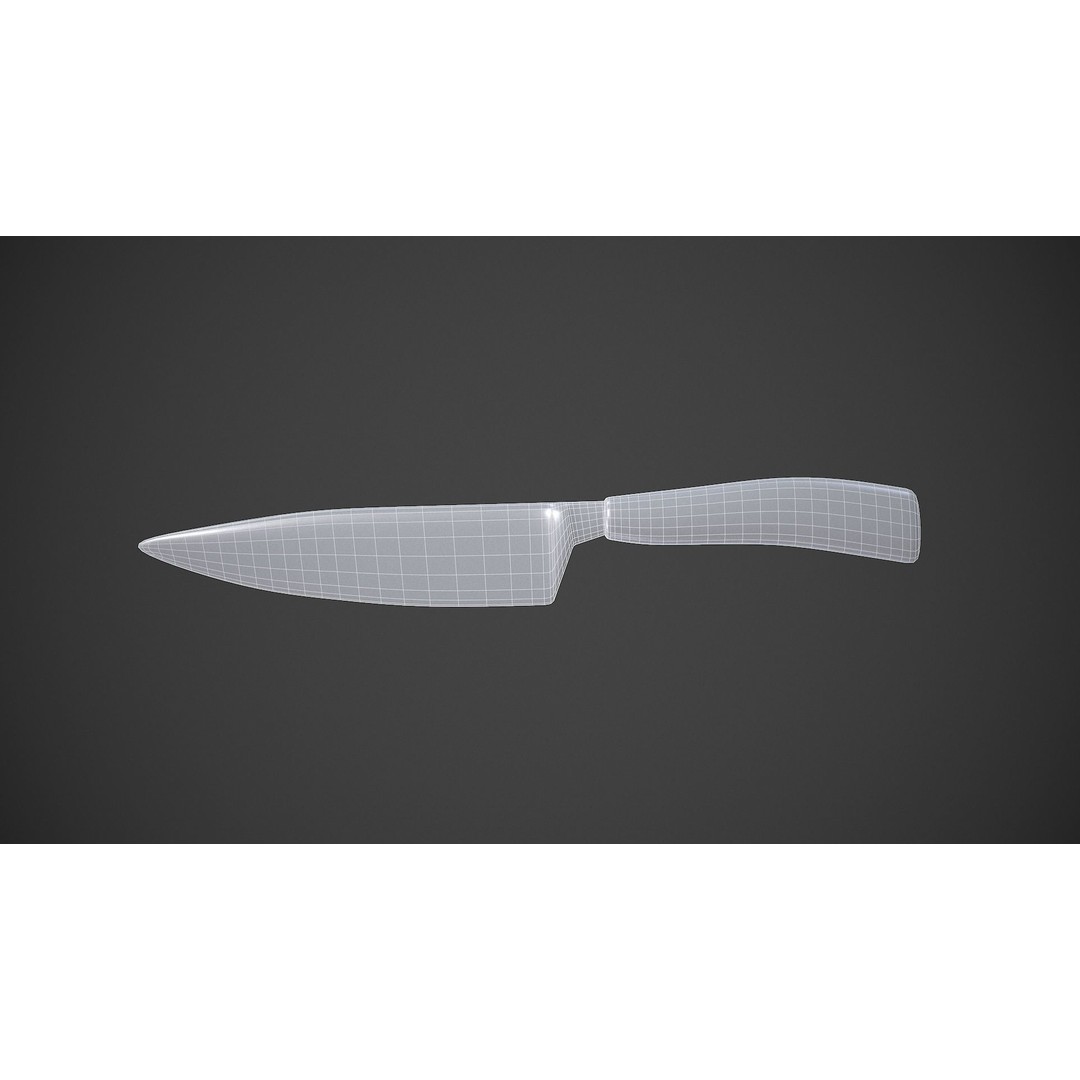 Kitchen Knife 3D Model – Low Poly PBR Asset, FBX, OBJ - View 14