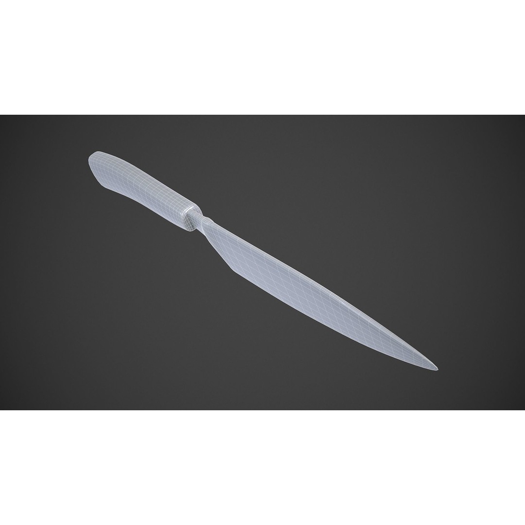Kitchen Knife 3D Model – Low Poly PBR Asset, FBX, OBJ - View 15