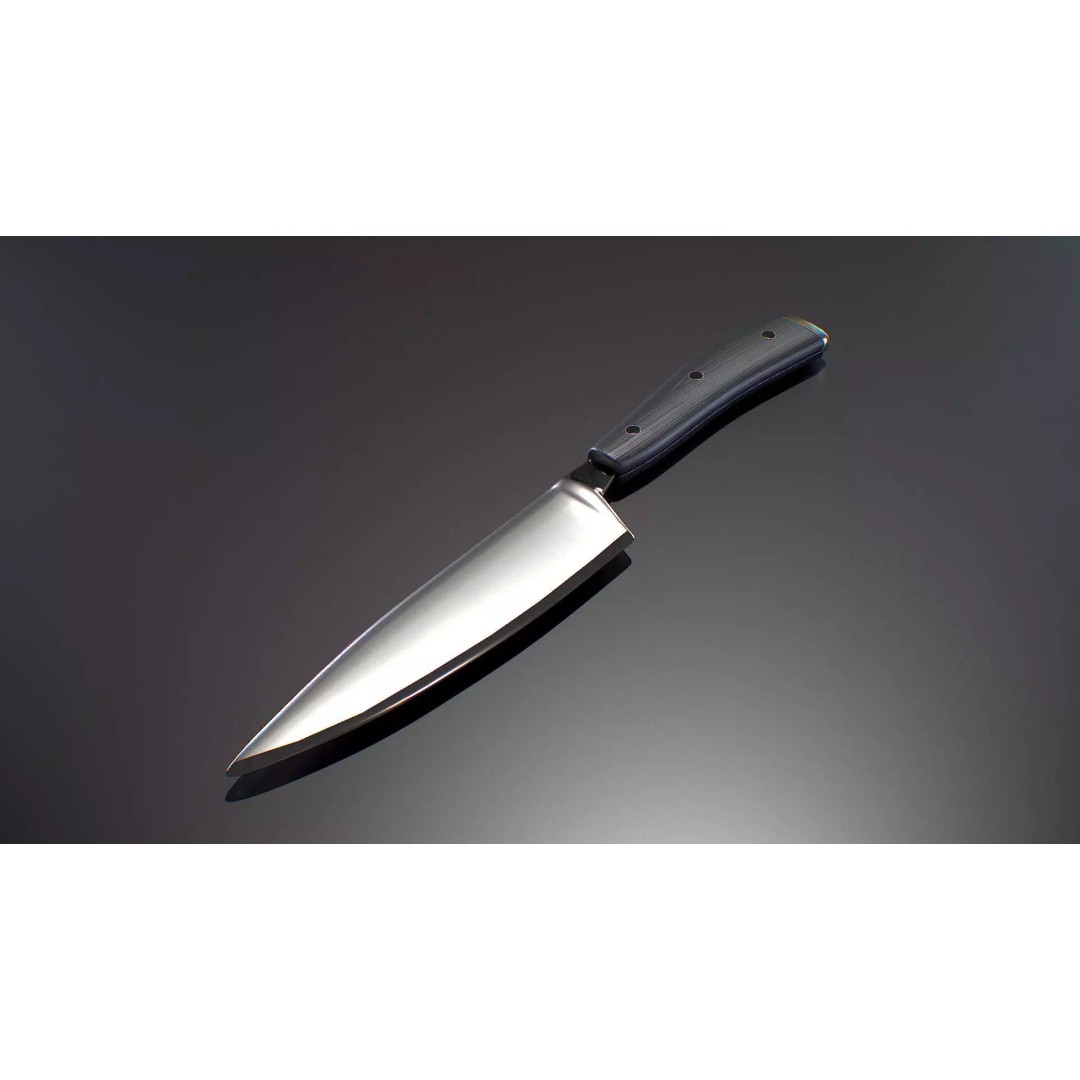 Kitchen Knife 3D Model – Low Poly PBR Asset, FBX, OBJ - View 2