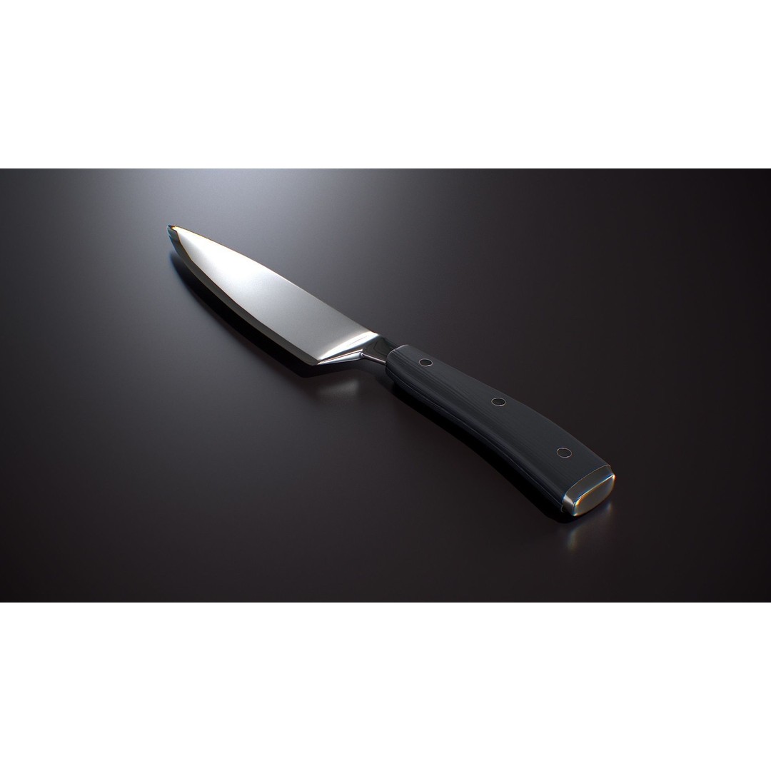 Kitchen Knife 3D Model – Low Poly PBR Asset, FBX, OBJ - View 3