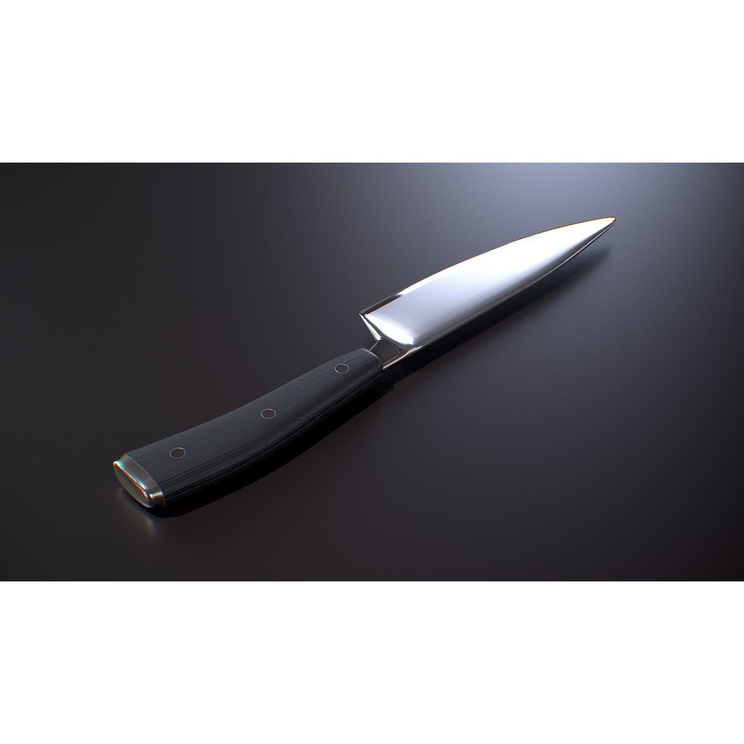 Kitchen Knife 3D Model – Low Poly PBR Asset, FBX, OBJ - View 4