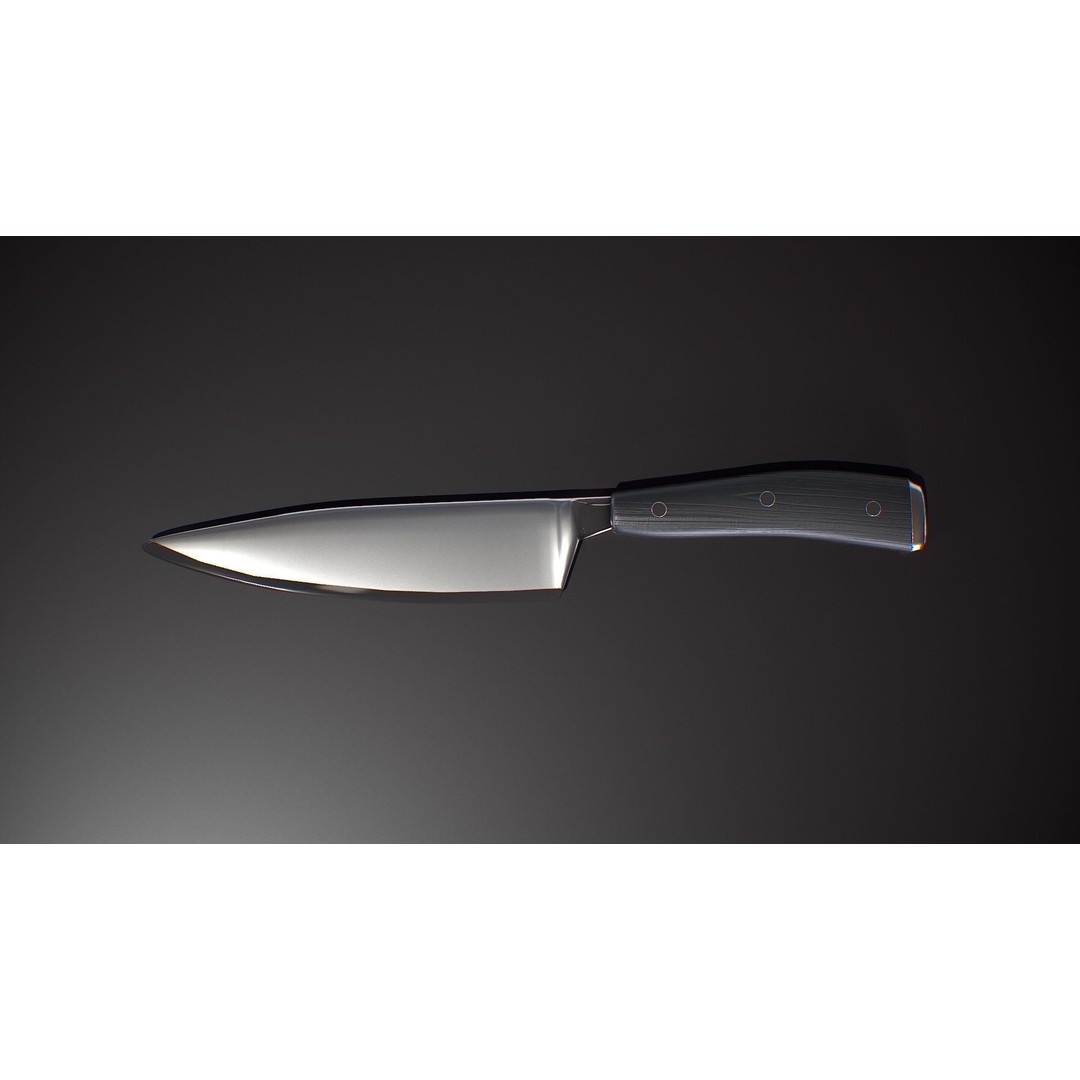 Kitchen Knife 3D Model – Low Poly PBR Asset, FBX, OBJ - View 6
