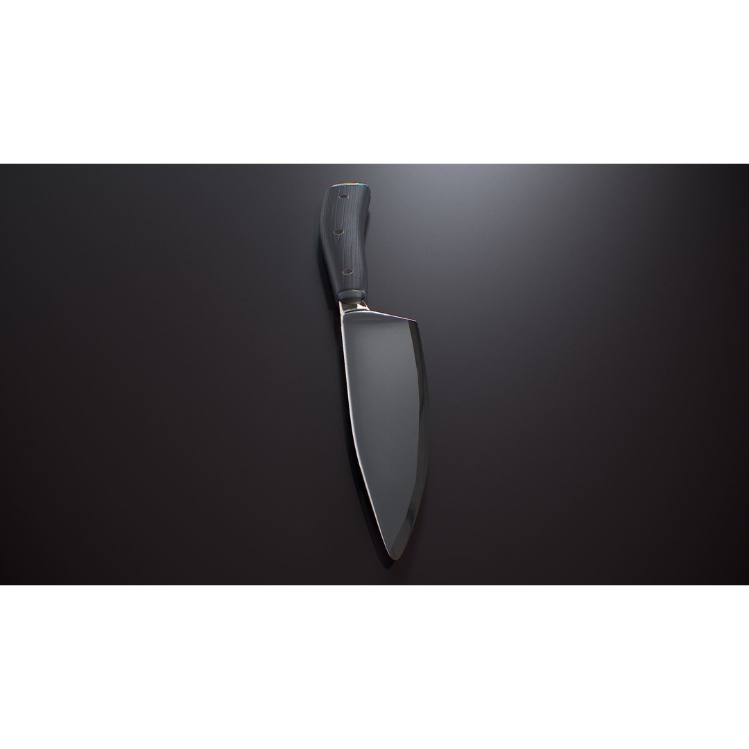 Kitchen Knife 3D Model – Low Poly PBR Asset, FBX, OBJ - View 7
