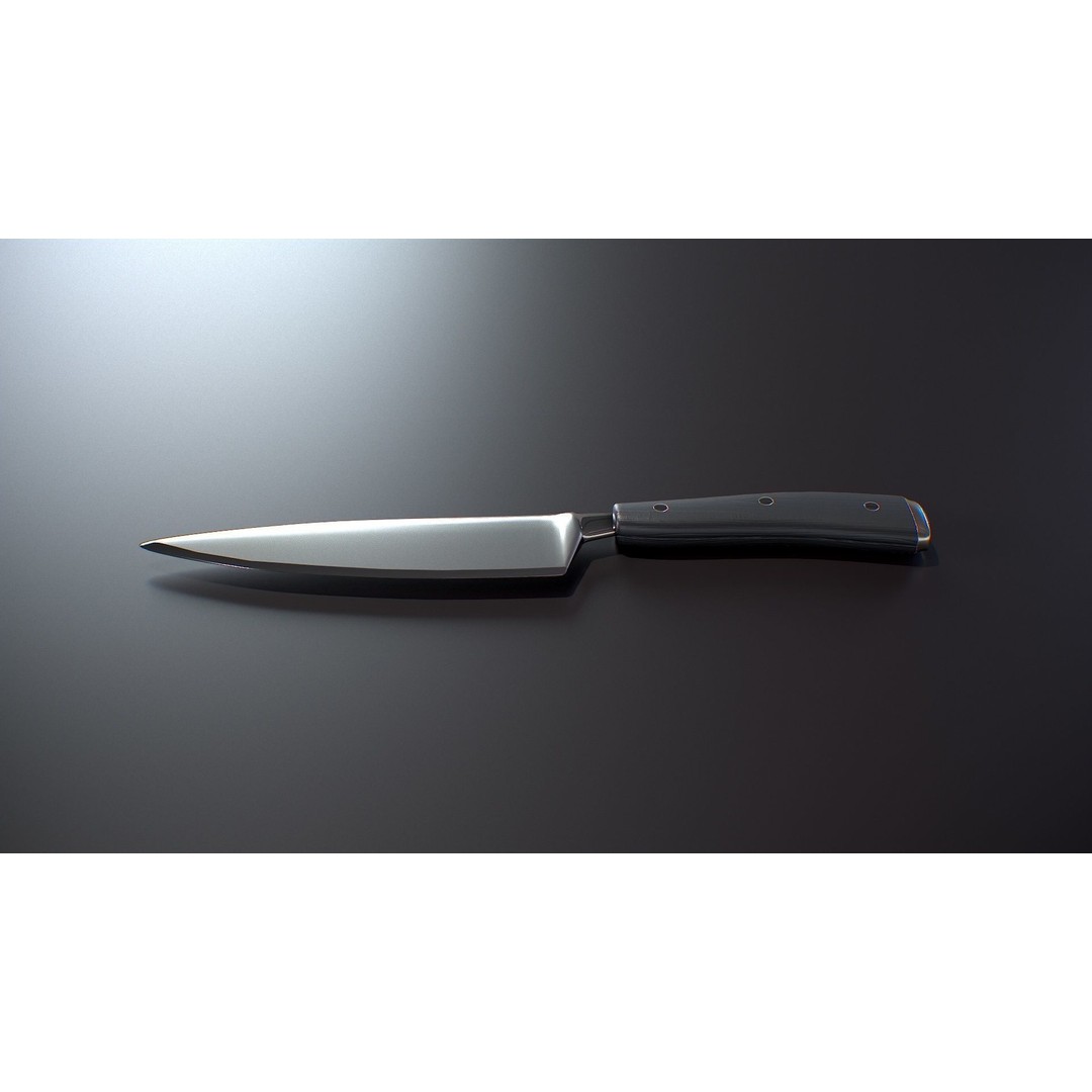 Kitchen Knife 3D Model – Low Poly PBR Asset, FBX, OBJ - View 9