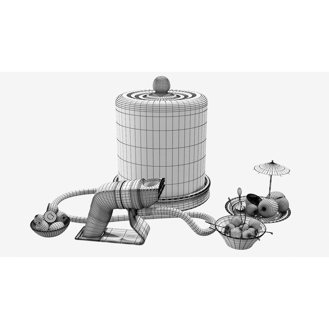 Bartender Tools Set 3D Model – Complete Cocktail Tools for Bars - View 4