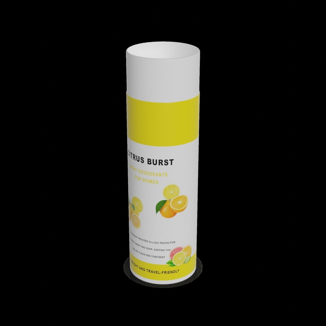 Citrus Burst Spray Deodorant 3D Model – Low Poly PBR Asset, FBX