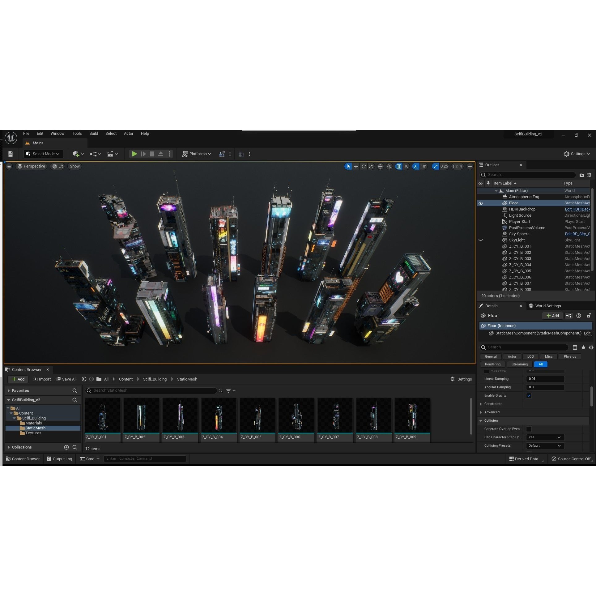 Cyberpunk Futuristic Building Kitbash Bundle - Game-Ready 3D Model - View 16