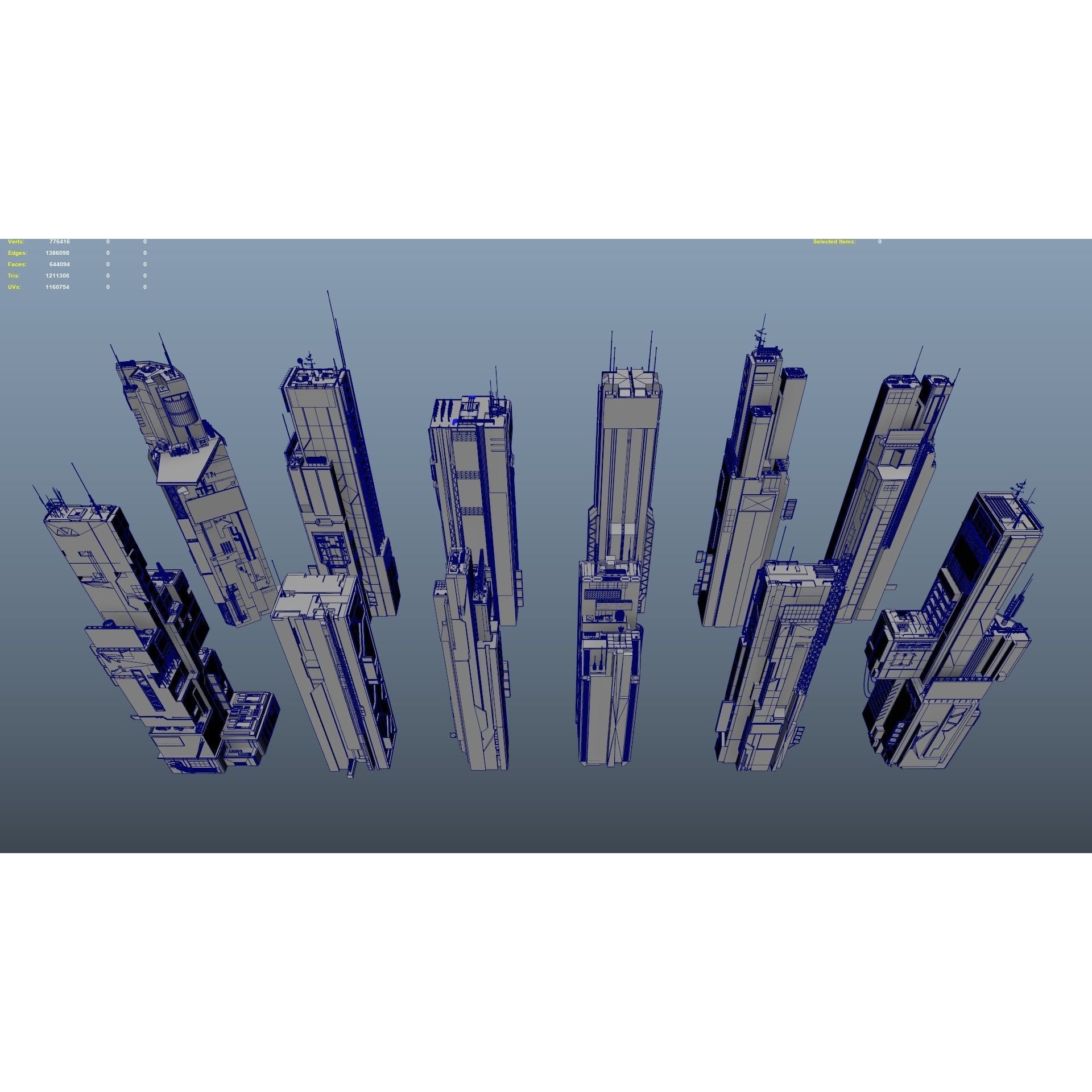 Cyberpunk Futuristic Building Kitbash Bundle - Game-Ready 3D Model - View 19