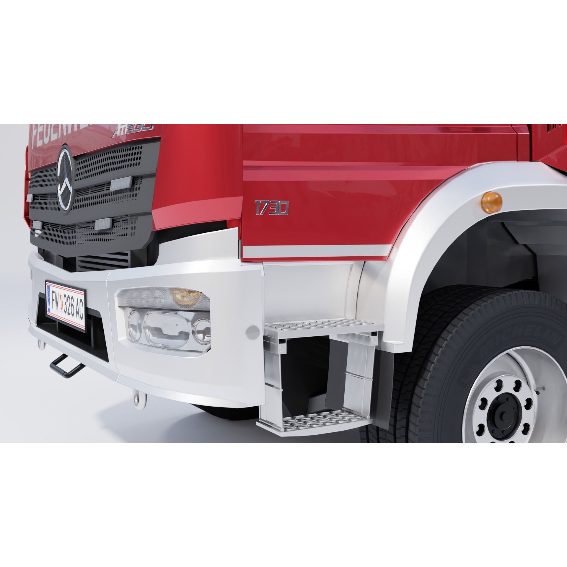 Rosenbauer AT Fire Truck - Rigged 3D Model - View 13