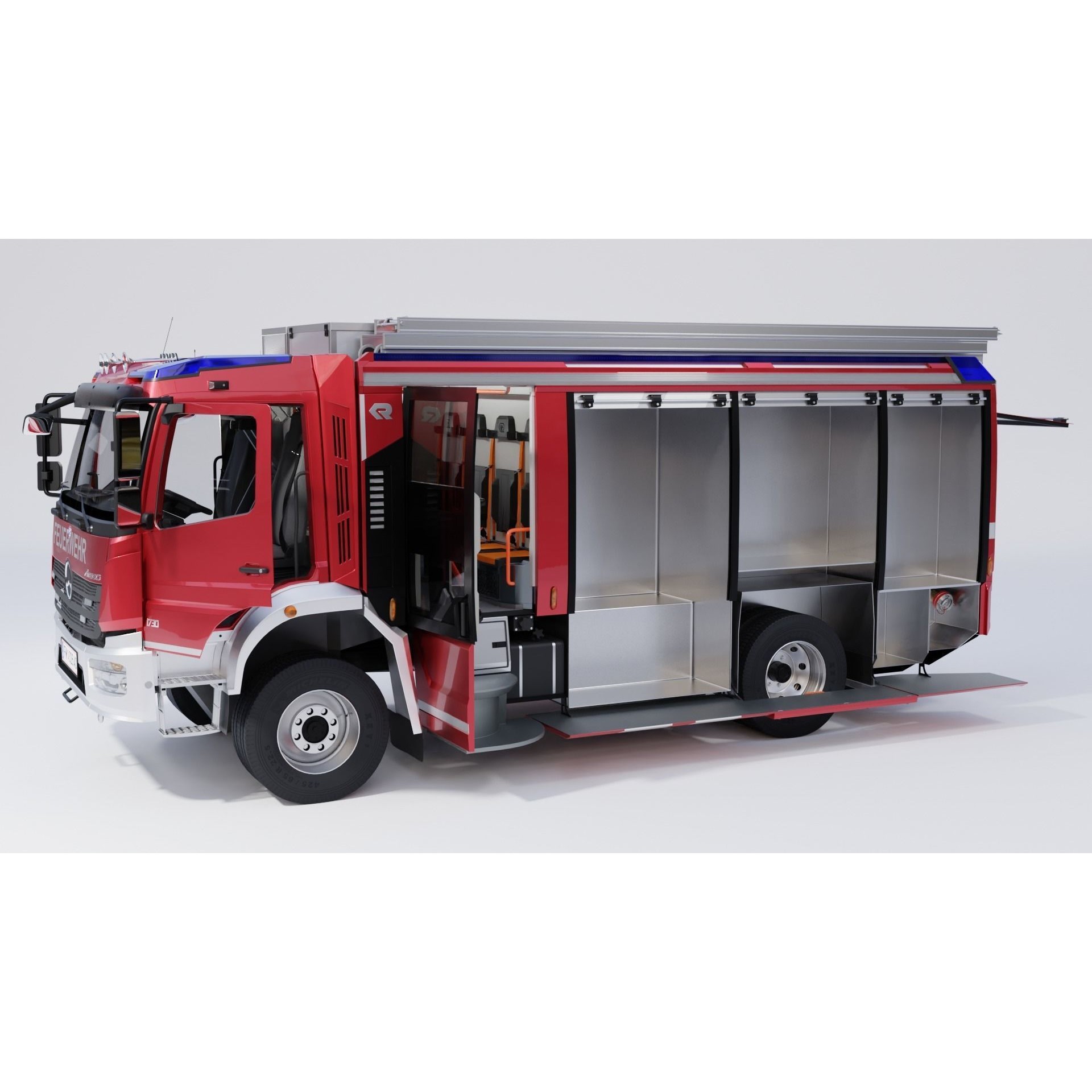 Rosenbauer AT Fire Truck - Rigged 3D Model - View 19