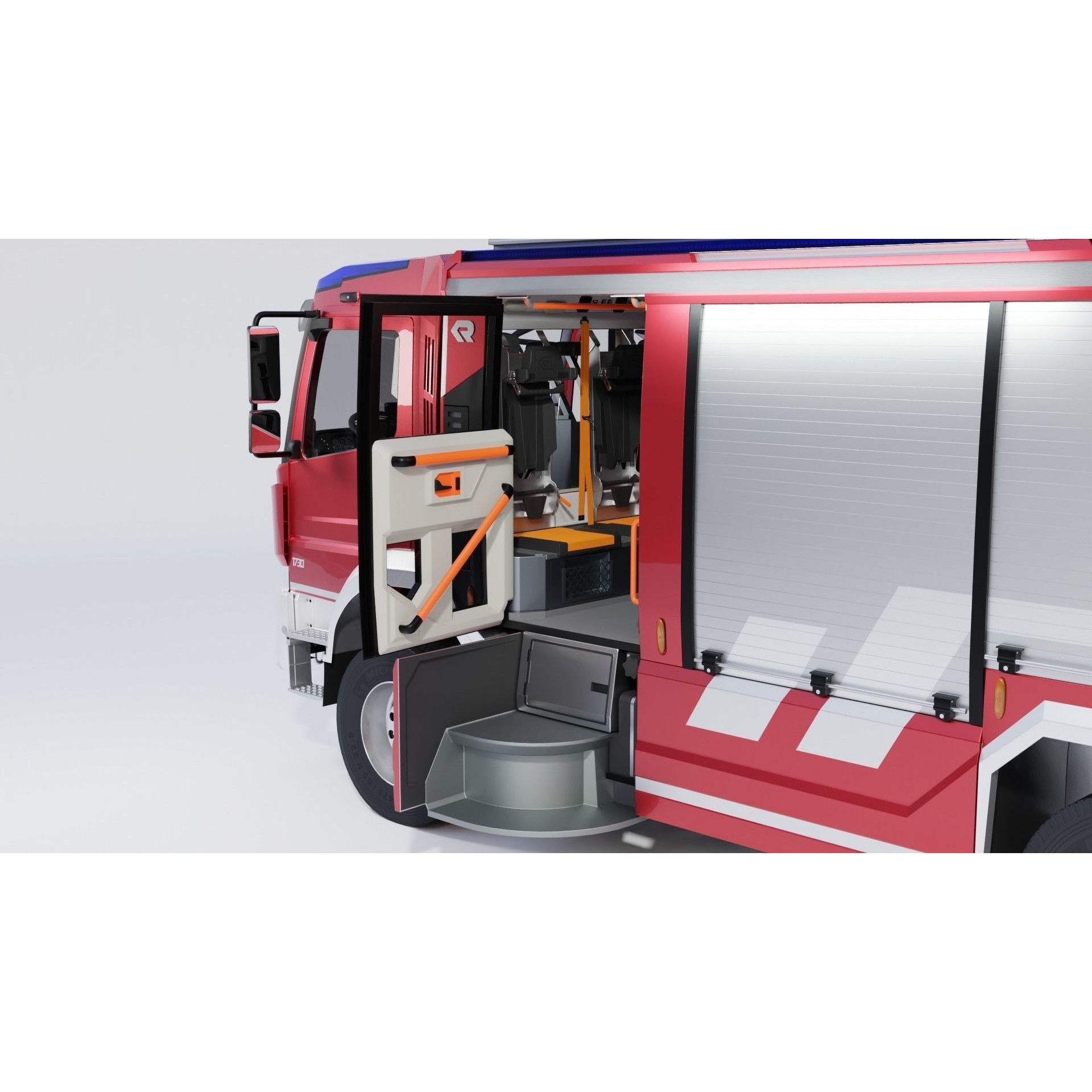 Rosenbauer AT Fire Truck - Rigged 3D Model - View 25