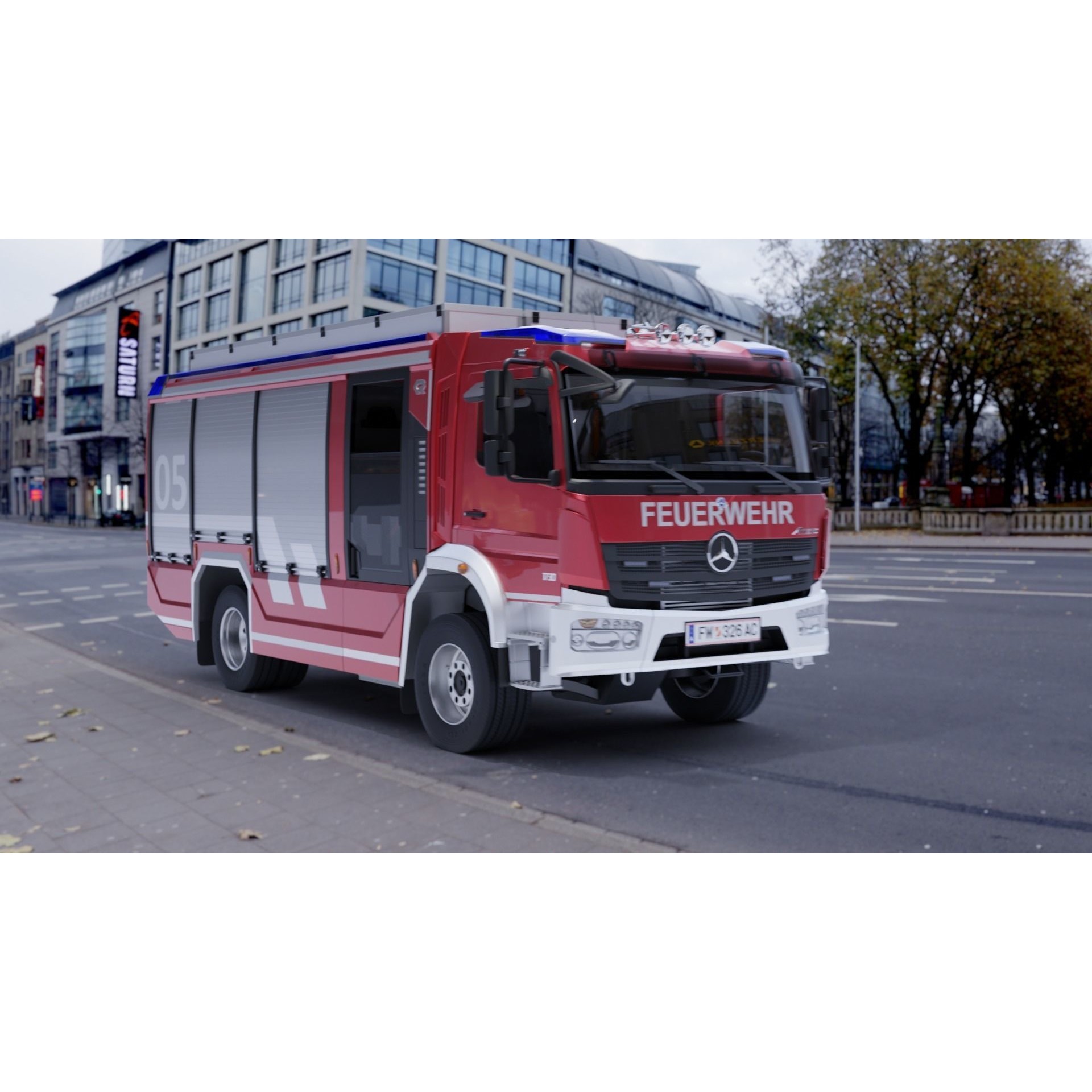 Rosenbauer AT Fire Truck - Rigged 3D Model - View 28
