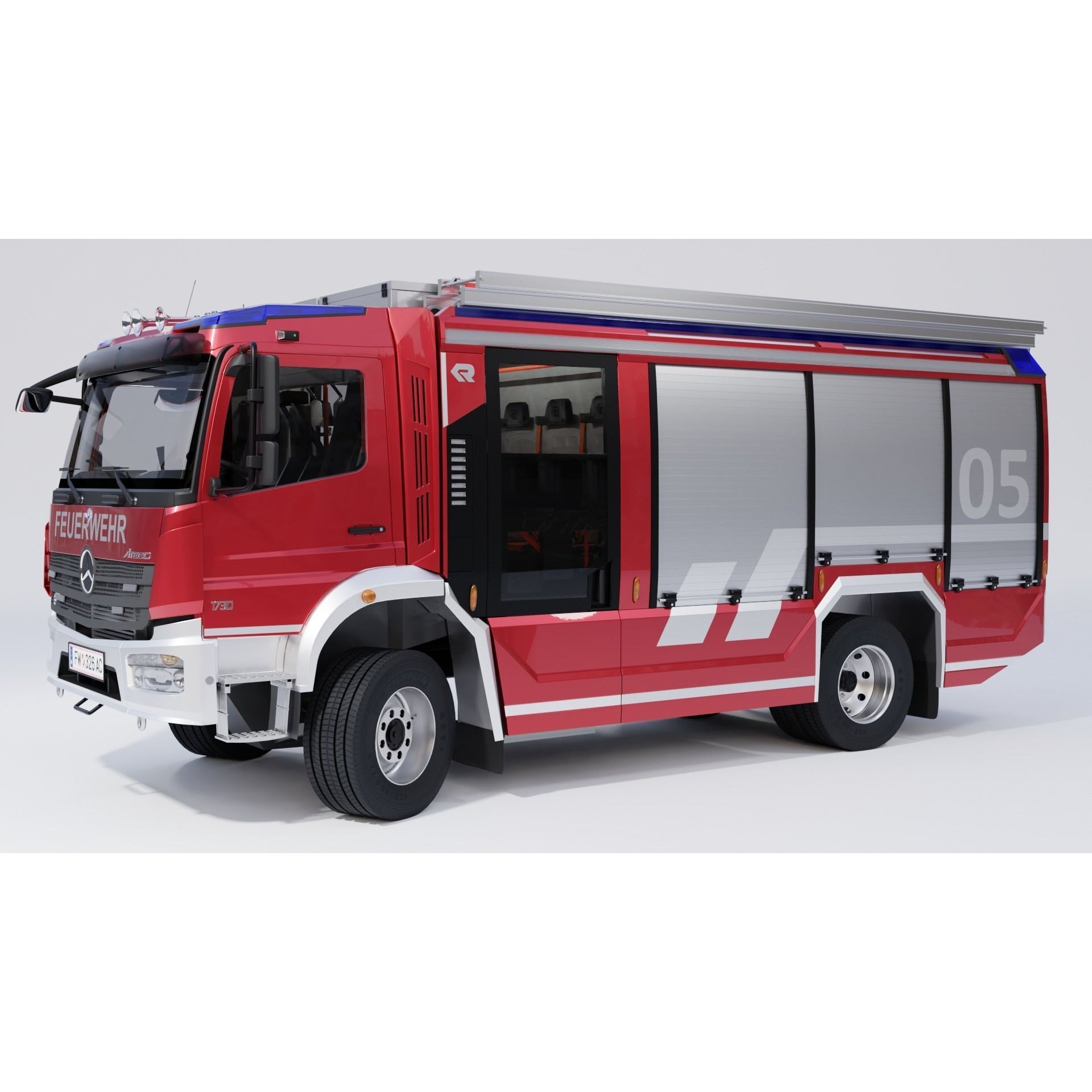 Rosenbauer AT Fire Truck - Rigged 3D Model - View 29
