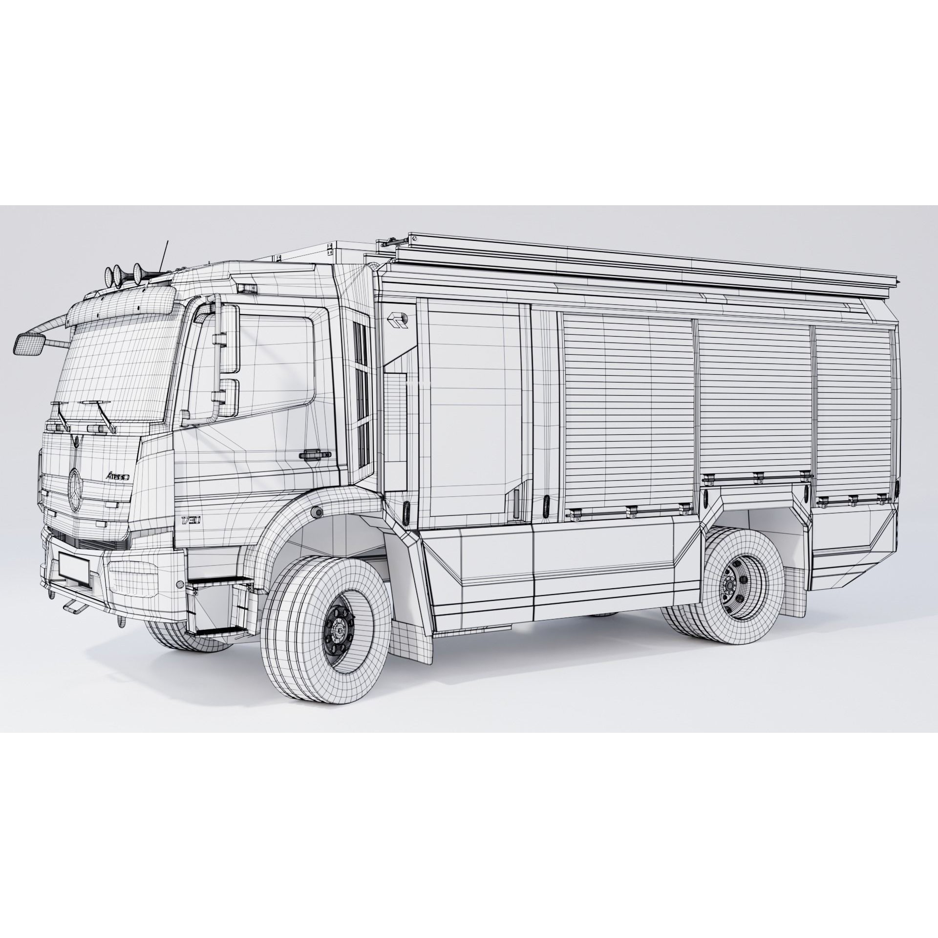 Rosenbauer AT Fire Truck - Rigged 3D Model - View 30