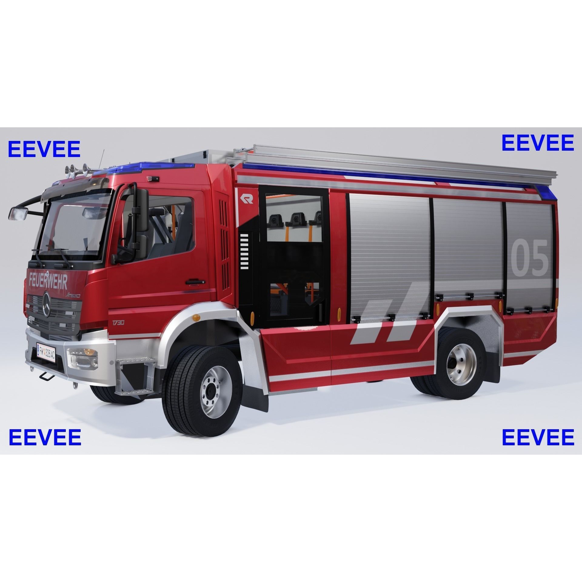 Rosenbauer AT Fire Truck - Rigged 3D Model - View 31