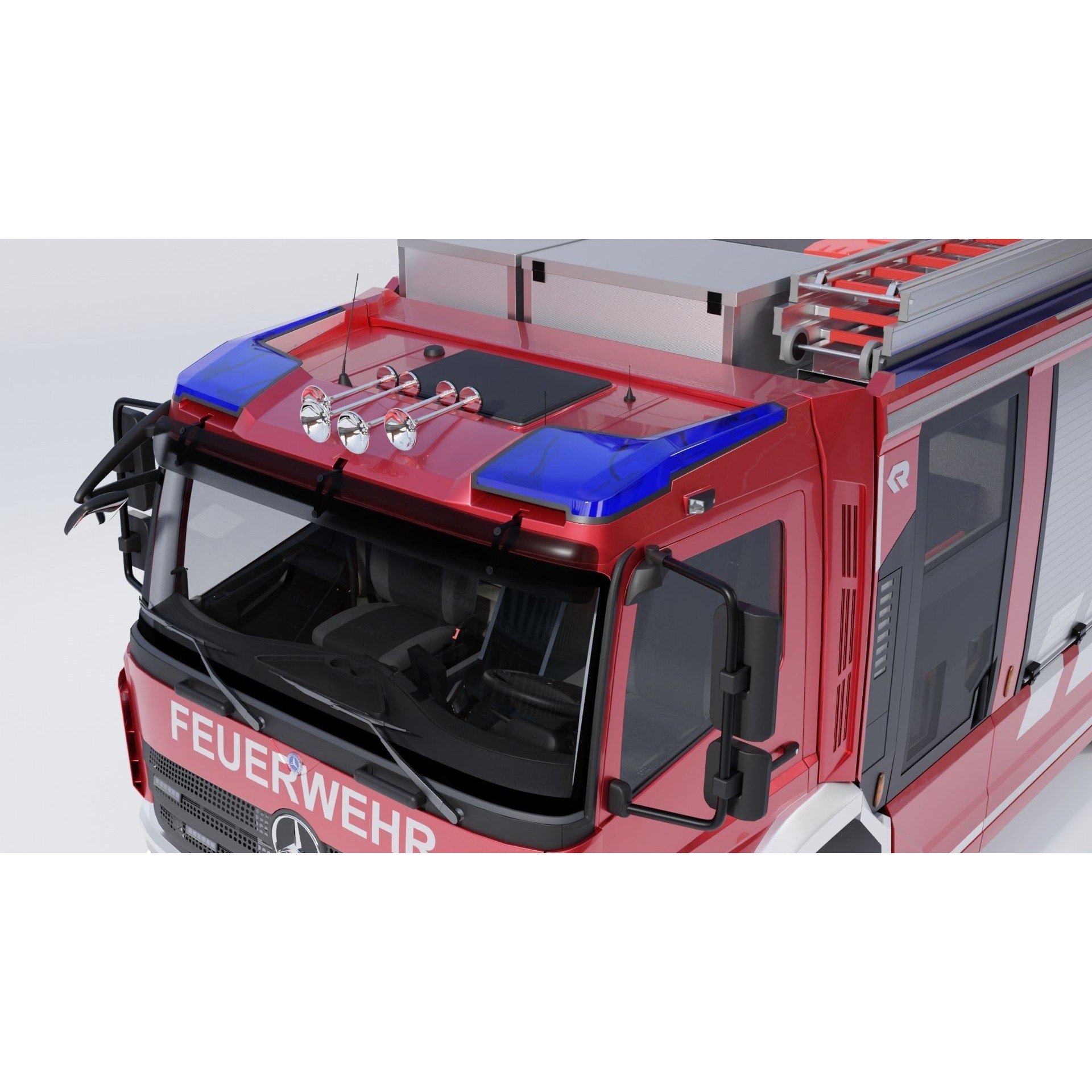 Rosenbauer AT Fire Truck - Rigged 3D Model - View 6