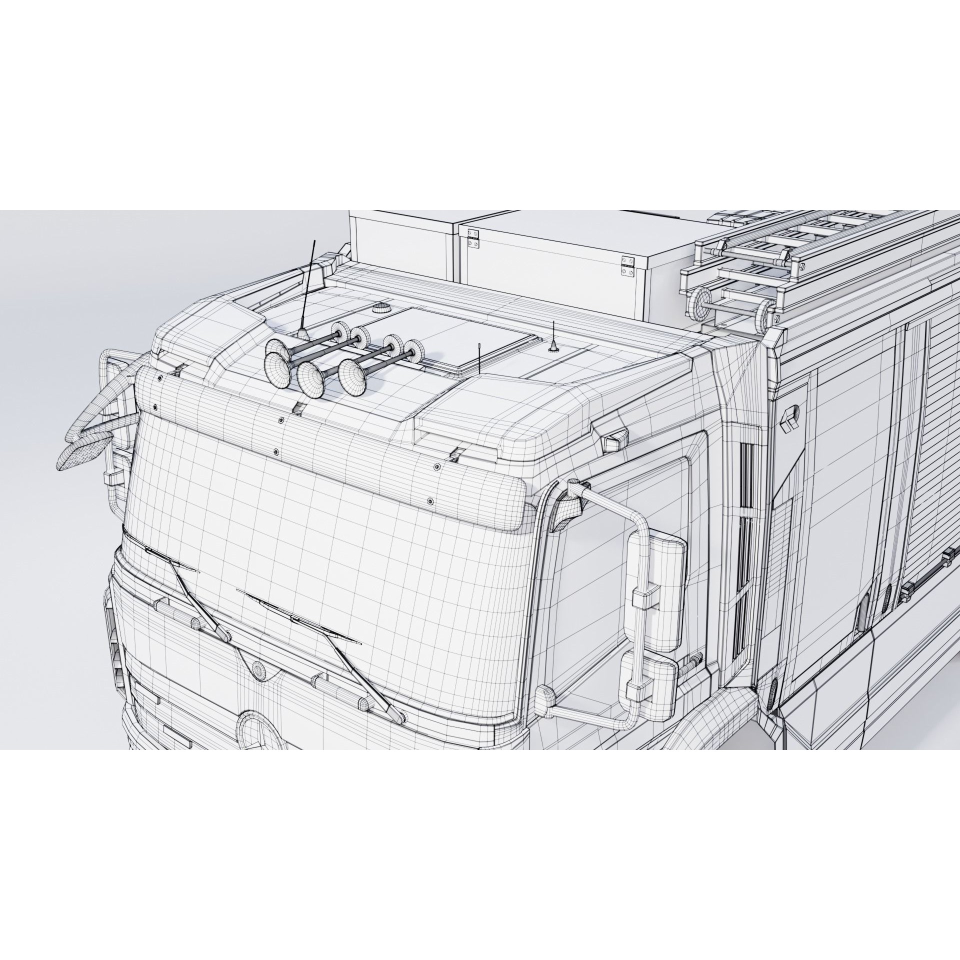 Rosenbauer AT Fire Truck - Rigged 3D Model - View 7