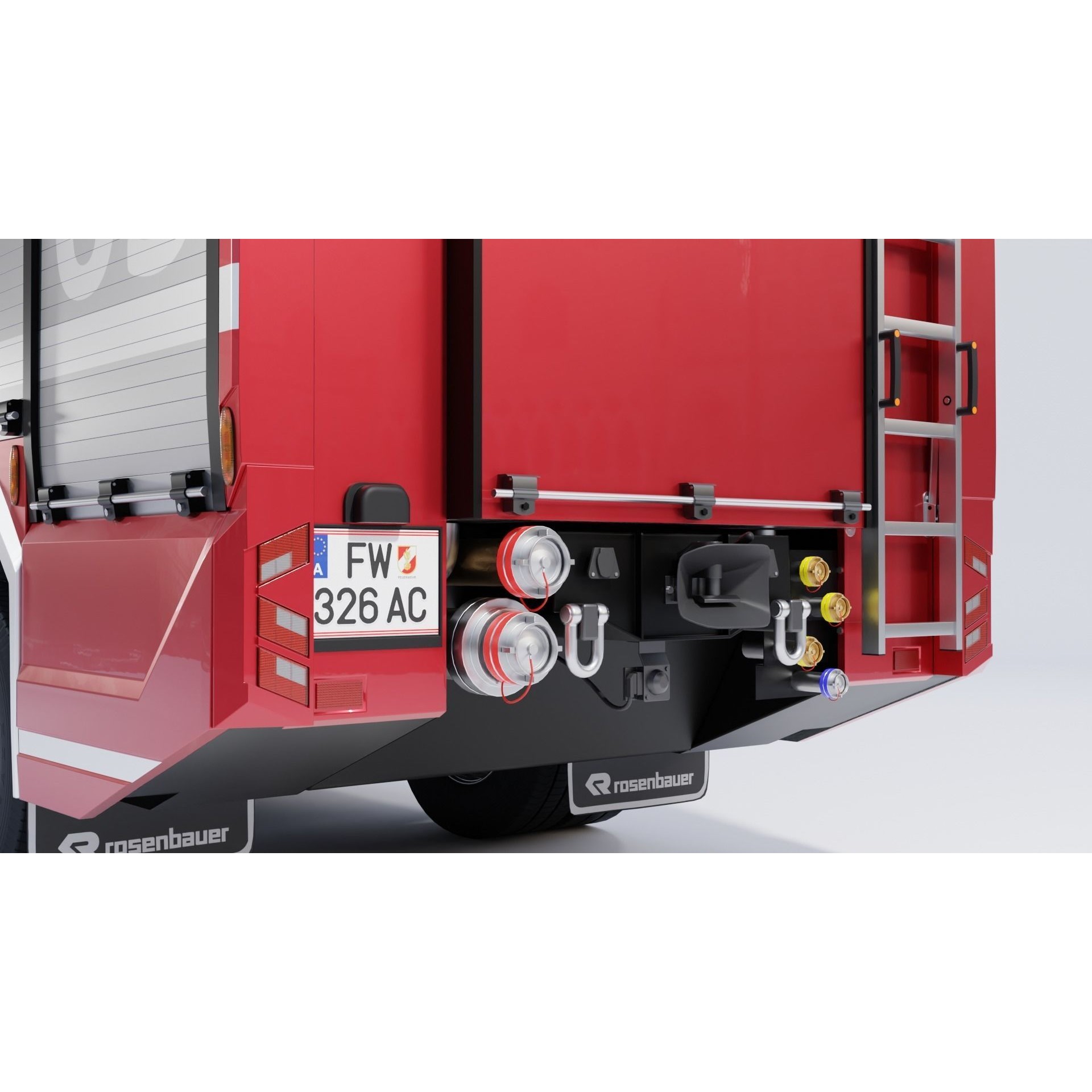 Rosenbauer AT Fire Truck - Rigged 3D Model - View 8