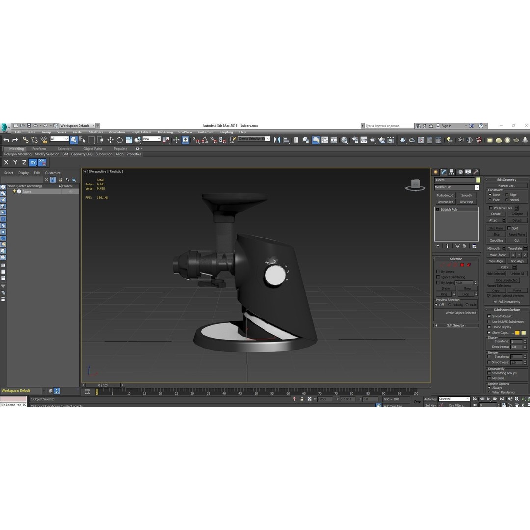 Juicer 3D Model – Low Poly Kitchenware with PBR Textures, FBX - View 21