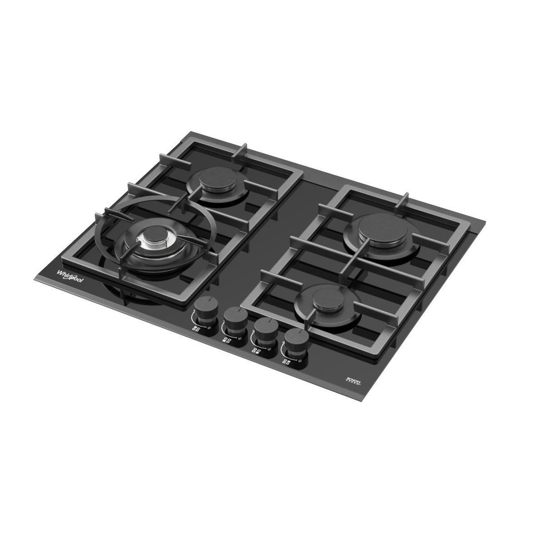 Whirlpool GGW610NBAUS 3D Model – High Poly Gas Cooktop, PBR Textures - View 13