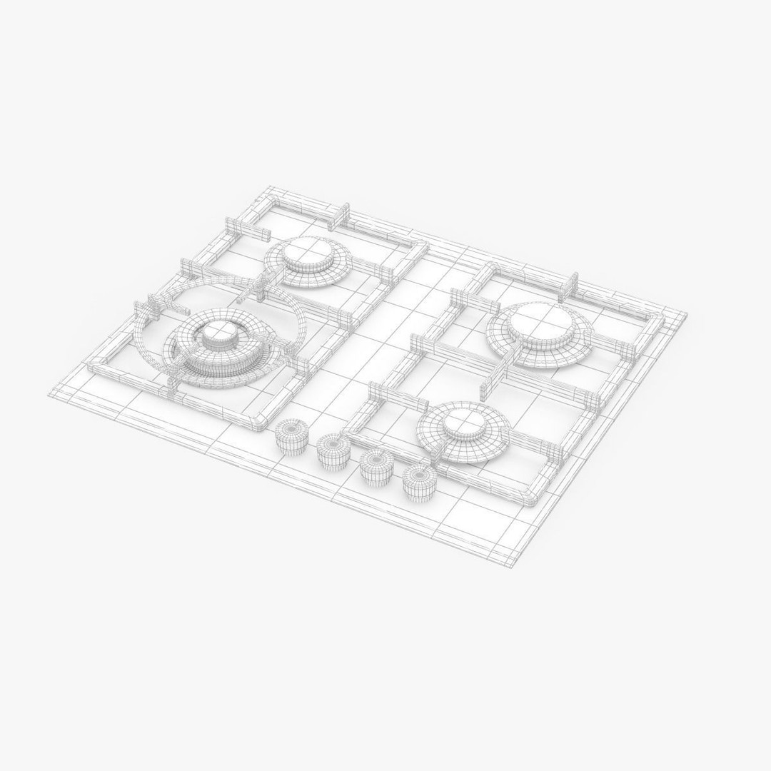 Whirlpool GGW610NBAUS 3D Model – High Poly Gas Cooktop, PBR Textures - View 14