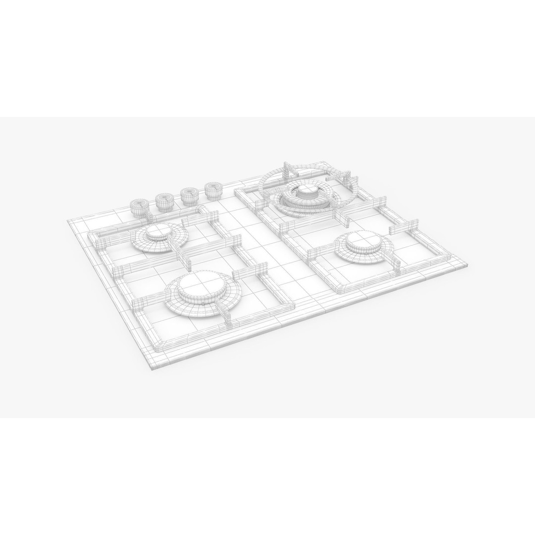 Whirlpool GGW610NBAUS 3D Model – High Poly Gas Cooktop, PBR Textures - View 8