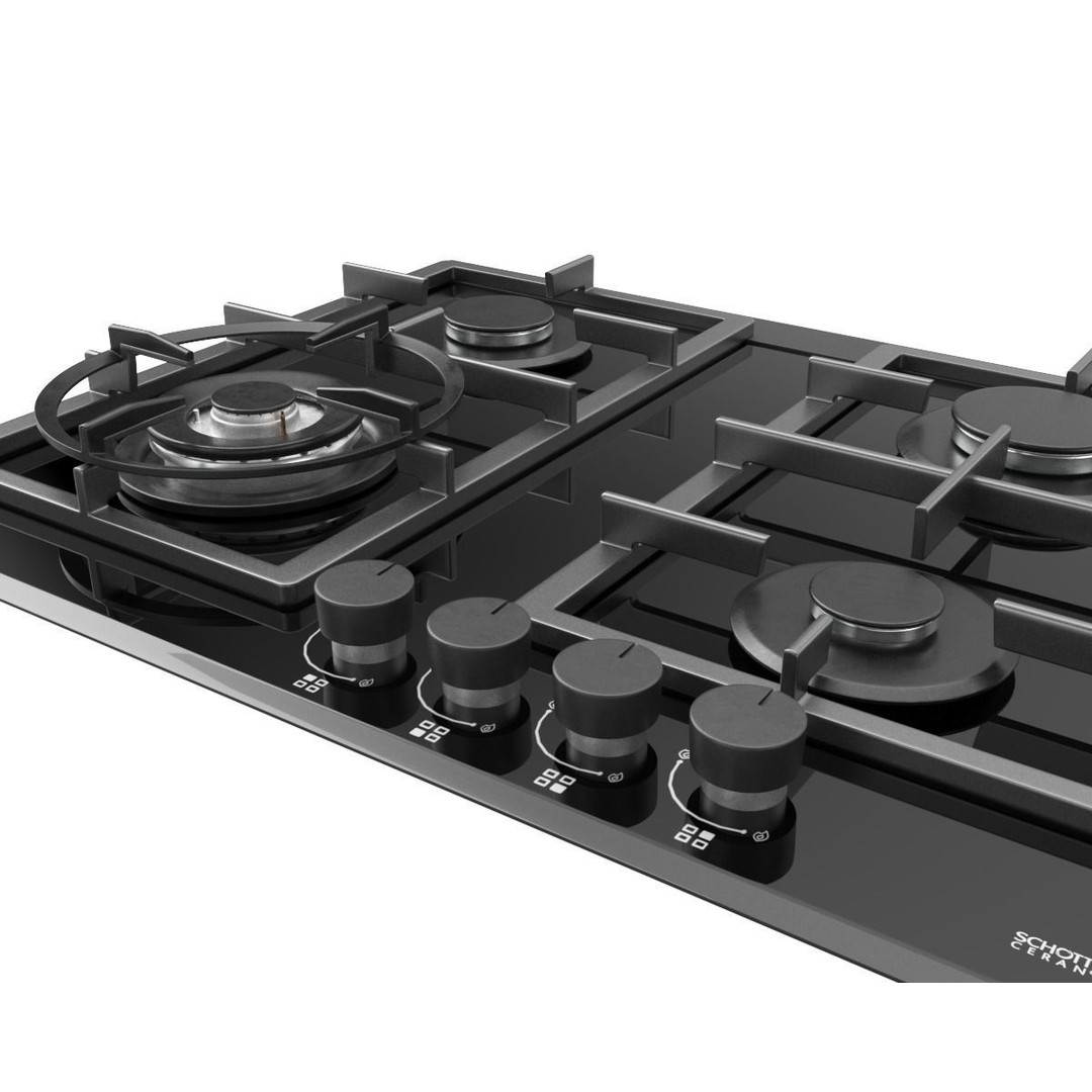 Whirlpool GGW610NBAUS 3D Model – High Poly Gas Cooktop, PBR Textures - View 9