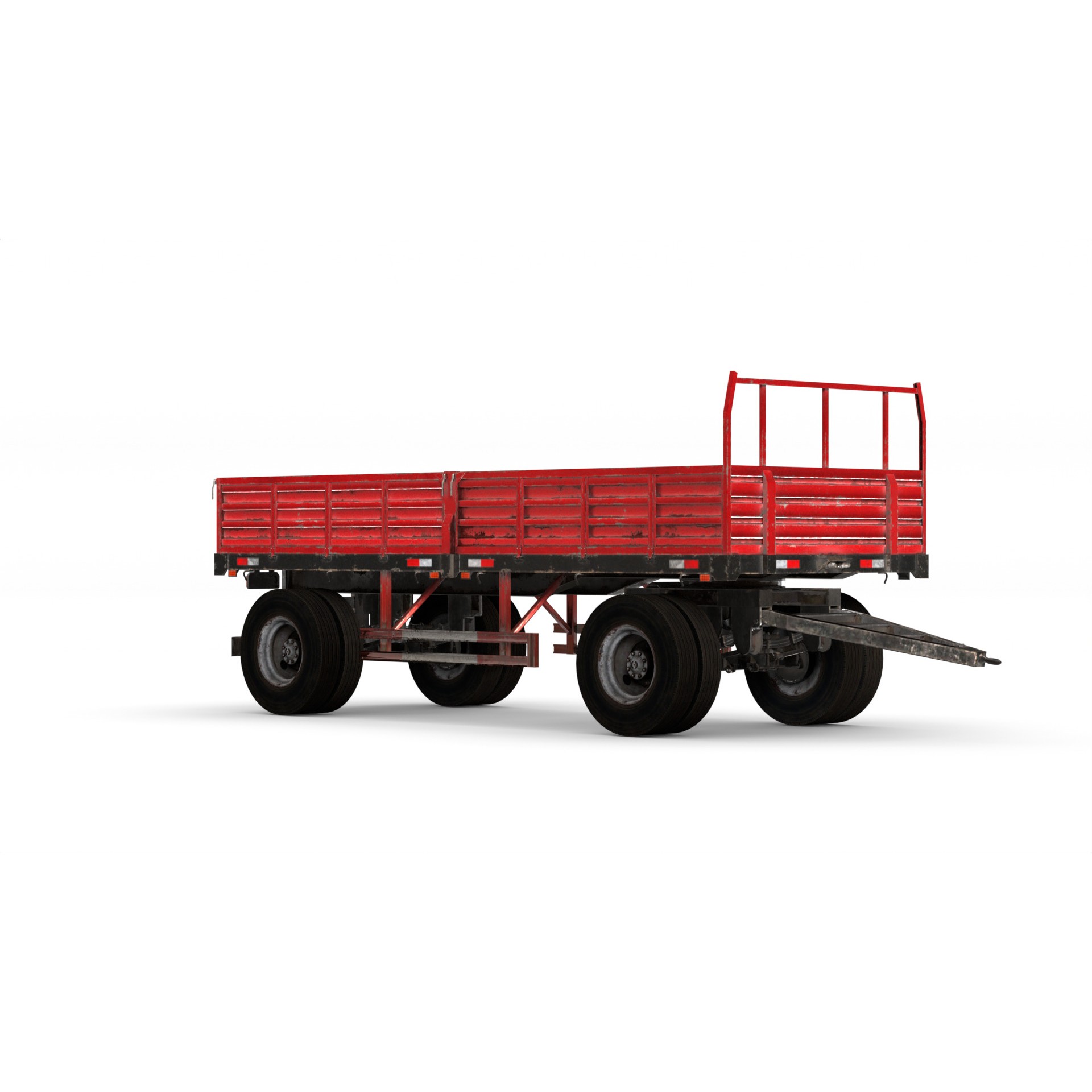 Farm Trailer - Game-Ready 3D Model - View 11