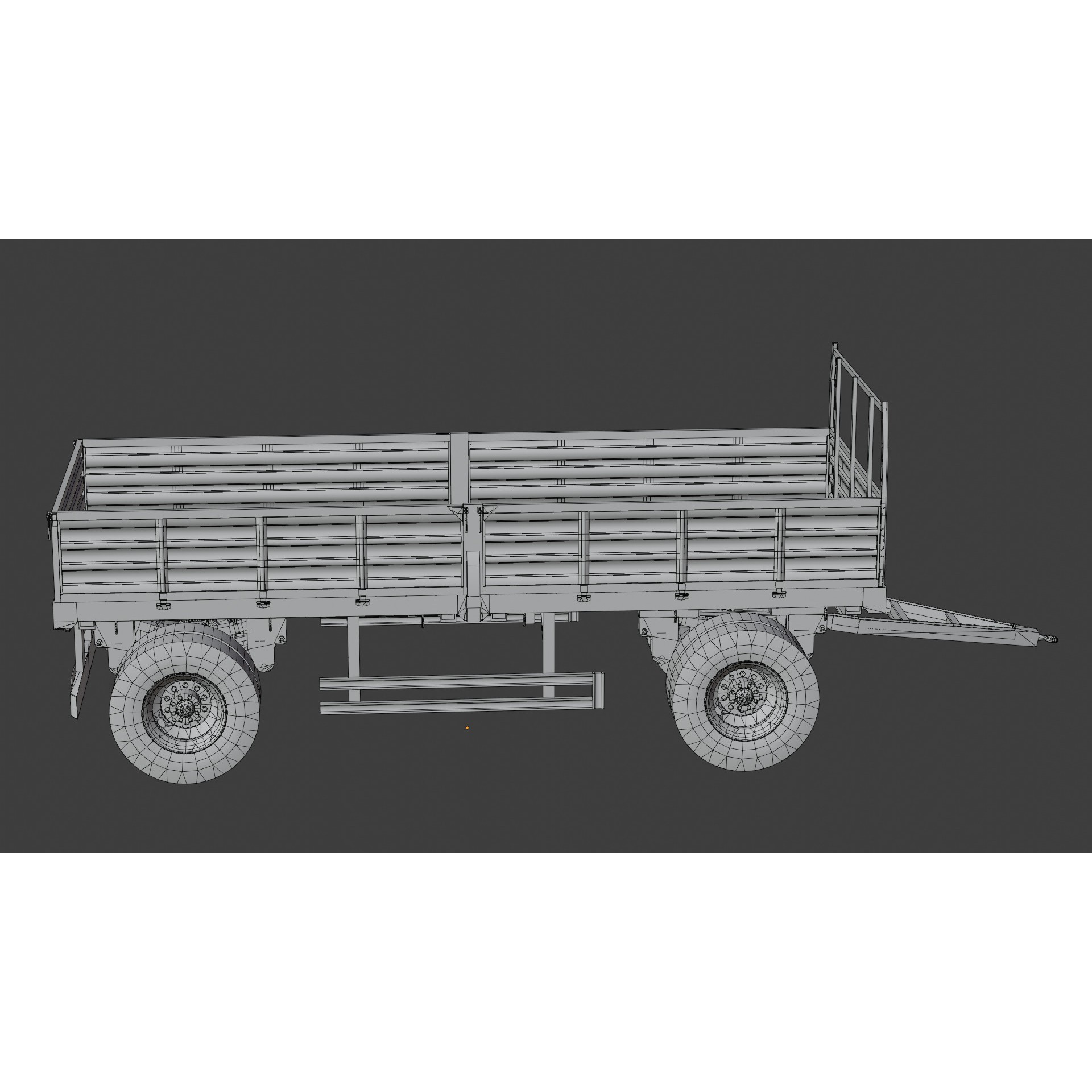 Farm Trailer - Game-Ready 3D Model - View 22