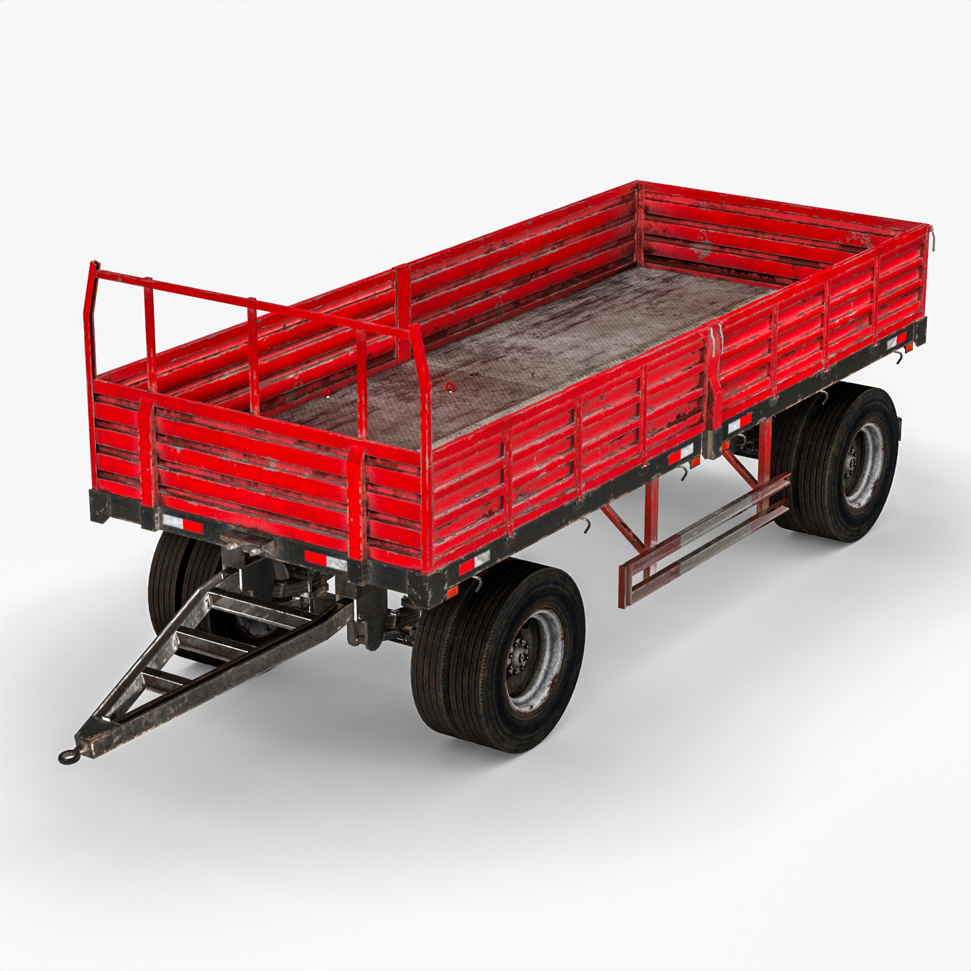 Farm Trailer - Game-Ready 3D Model - View 3