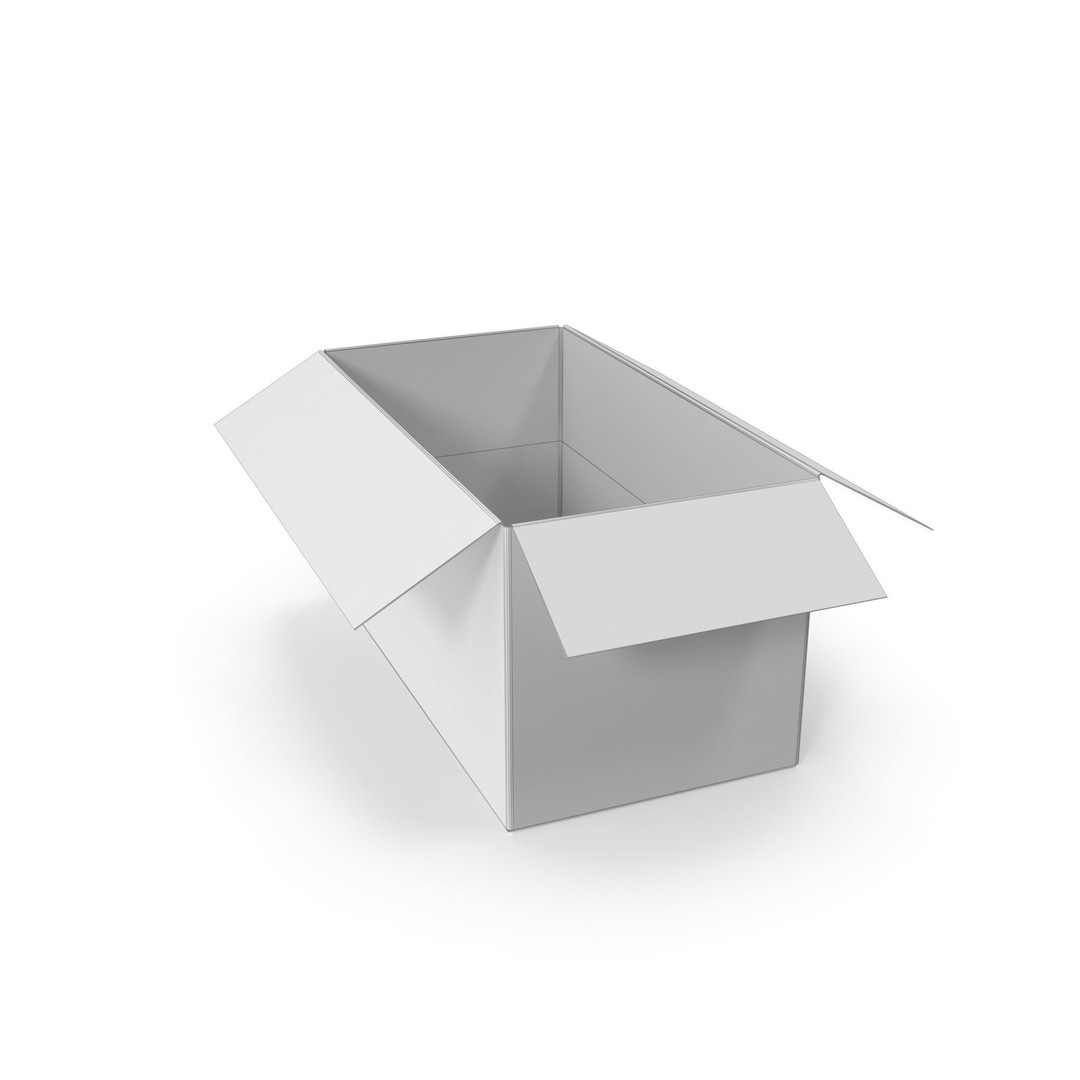 Cardboard Box 3D Model – Low Poly PBR Game Asset, FBX, OBJ - View 12